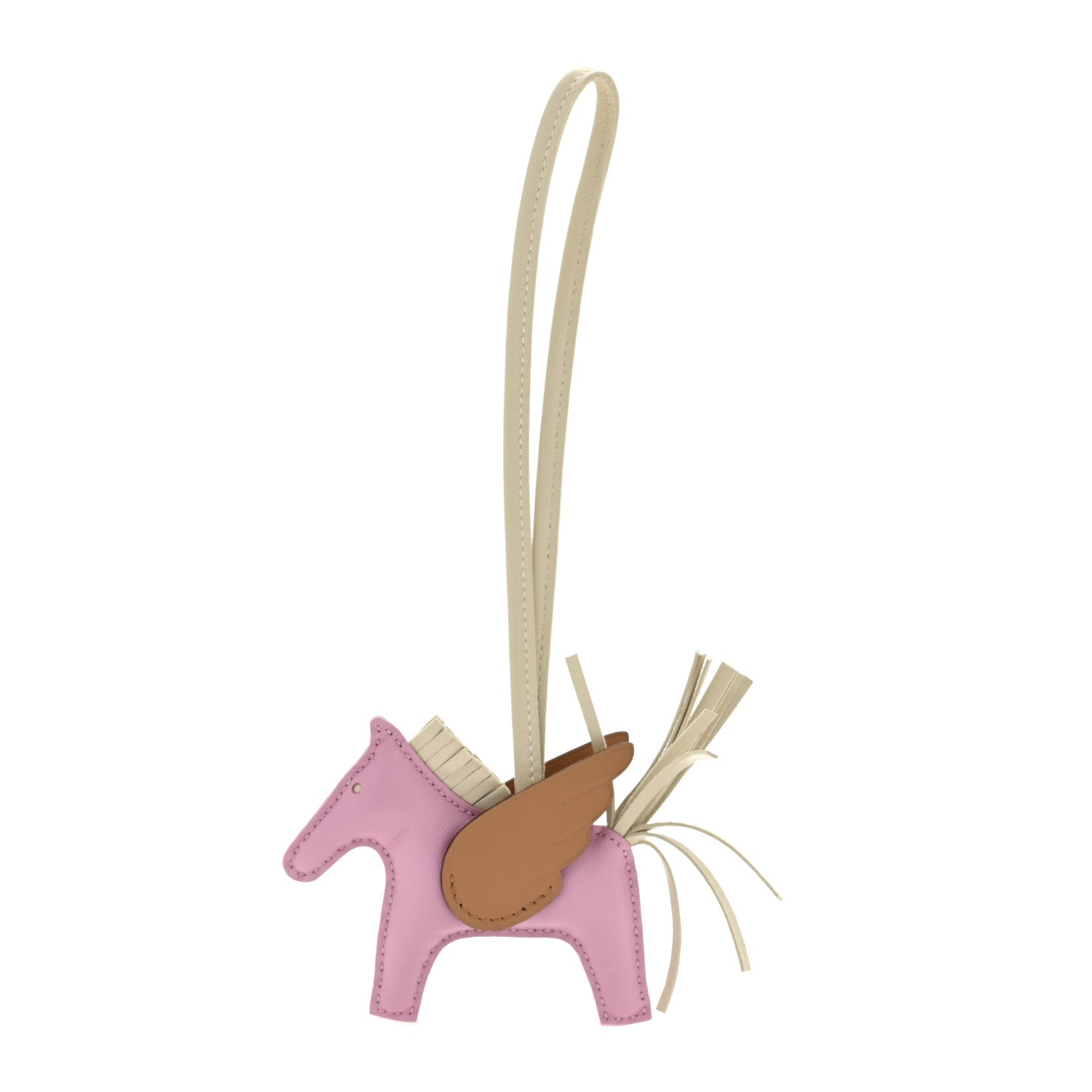 Hermes Milo Lambskin Grigri Rodeo Pegase Horse Bag Charm PM Mauve Sylvestre Craie Chai 1 of 3