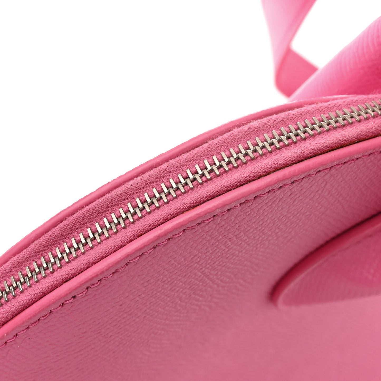 Signature Grained Calfskin Logo M Ville Top Handle Bag Rose Bubblegum Black