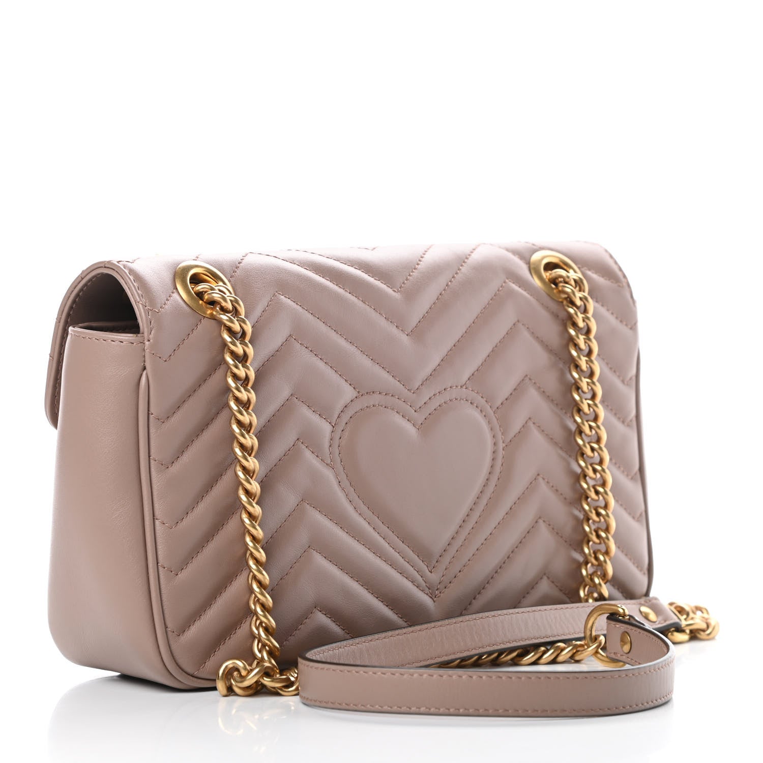 Gucci Calfskin Matelasse Small GG Marmont Shoulder Bag Porcelain Rose 3 of 12