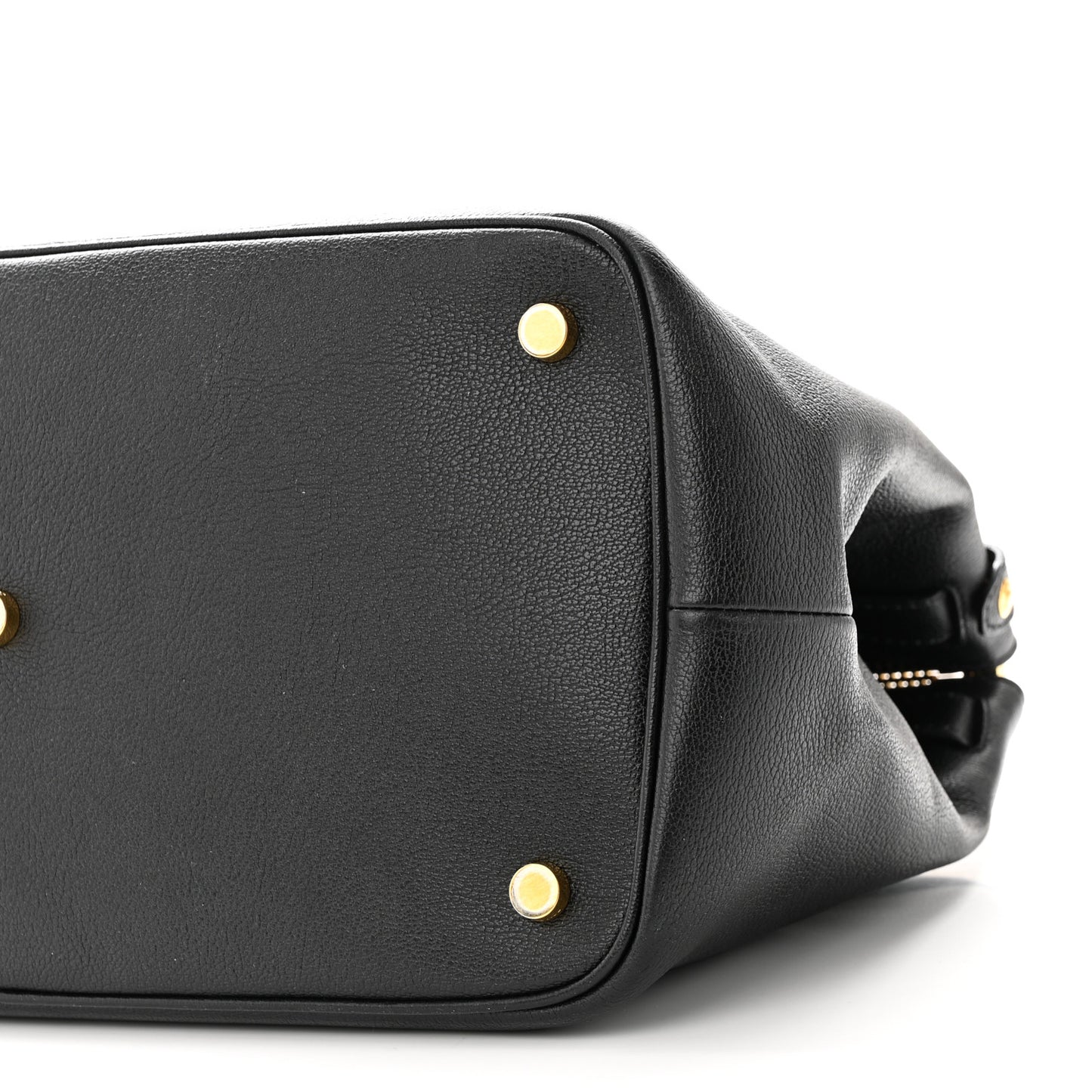 Pebbled Calfskin Medium Petra Bag Black