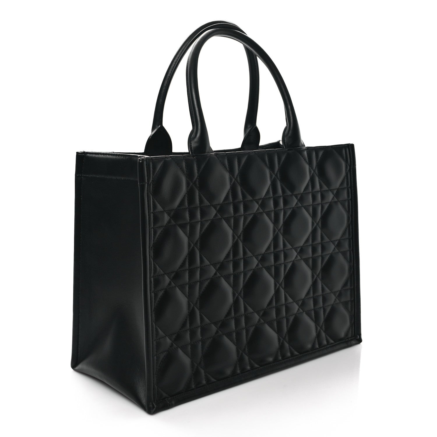 Christian Dior Calfskin Macro Cannage Medium Book Tote Black 3 of 10