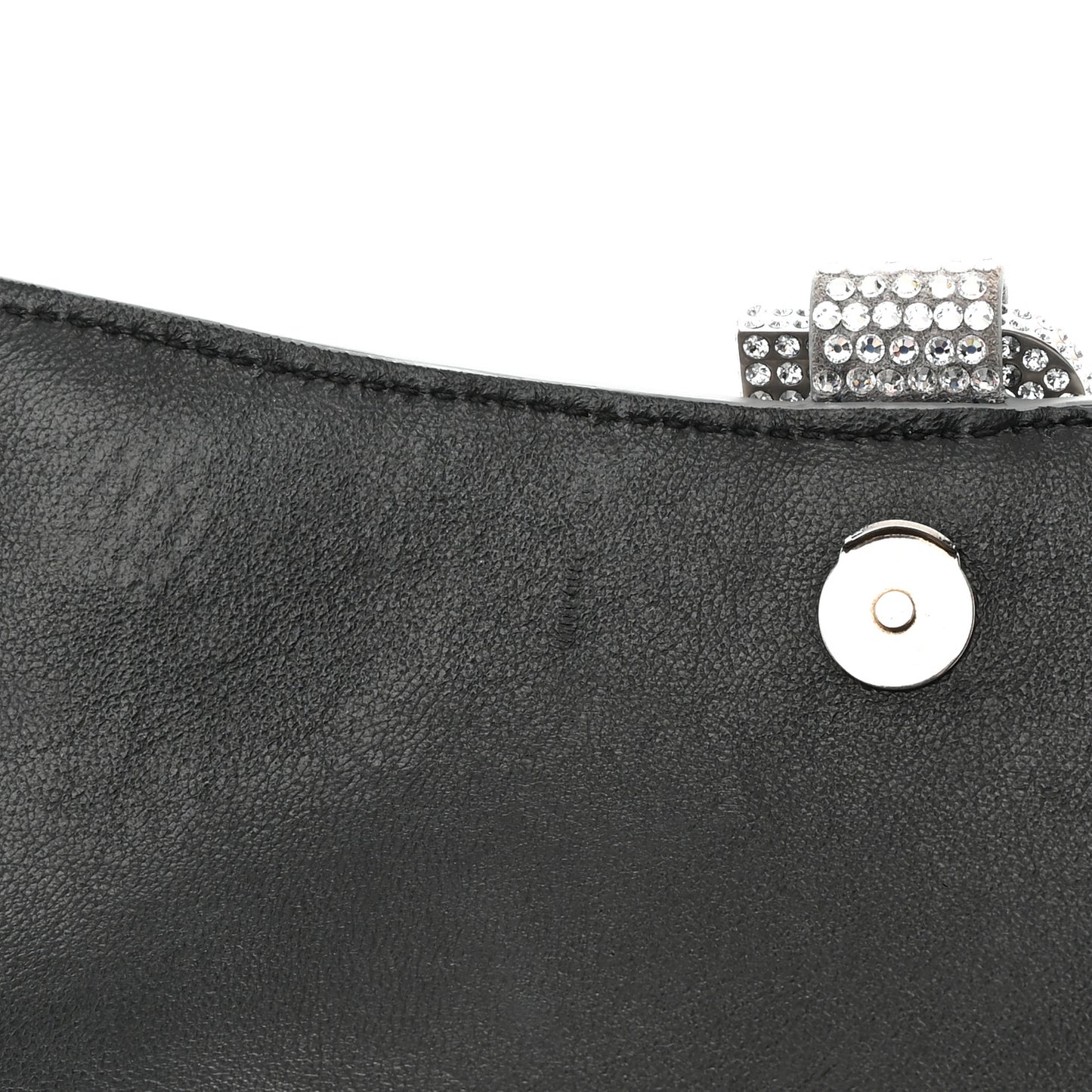 Strass Suede Hourglass Chain Bag Smoke Grey Crystal