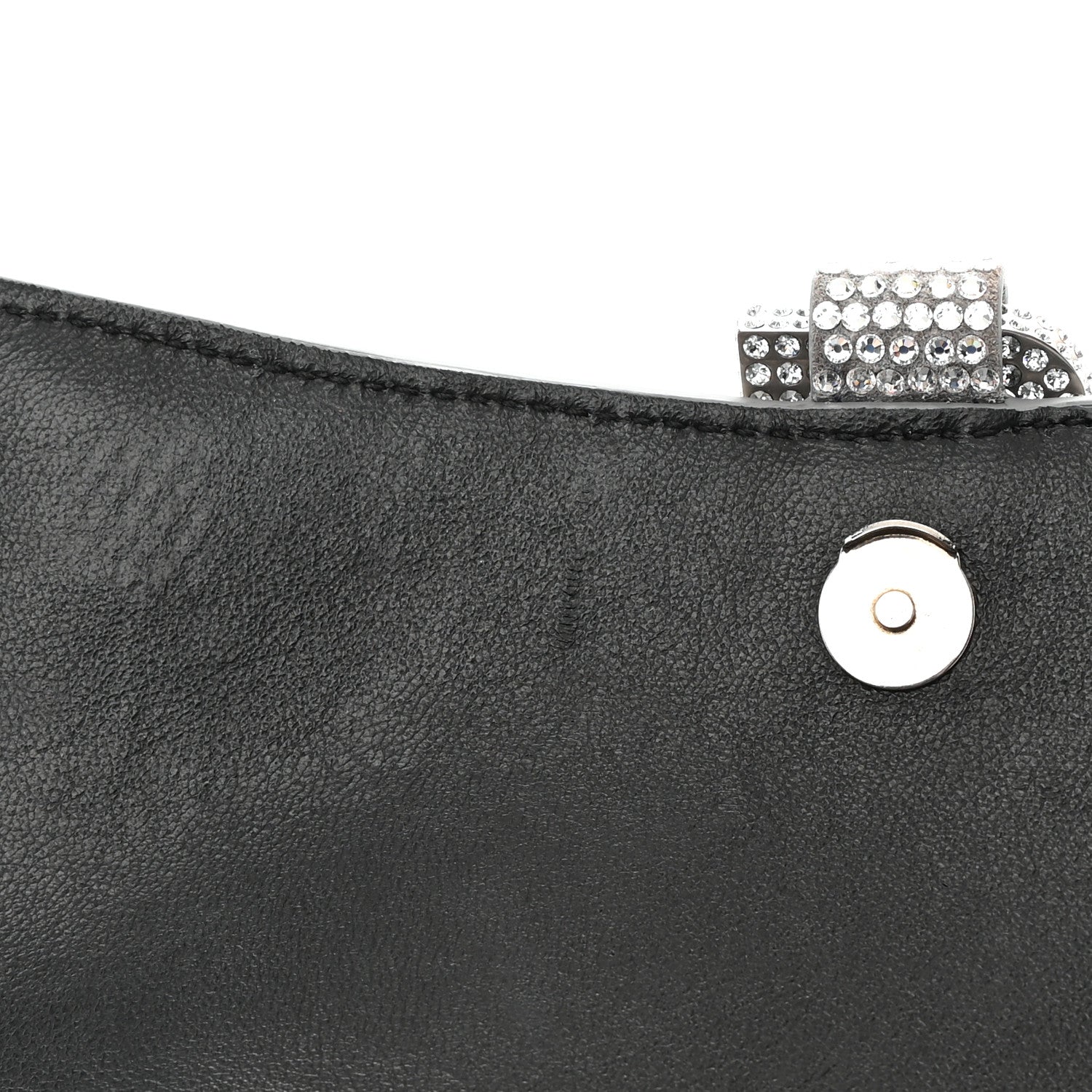 Balenciaga Strass Suede Hourglass Chain Bag Smoke Grey Crystal 14 of 16