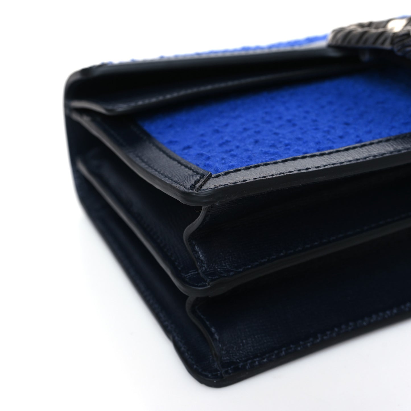 Casy Wool Azalea Calfskin Small Dionysus Shoulder Bag Blue China Blue