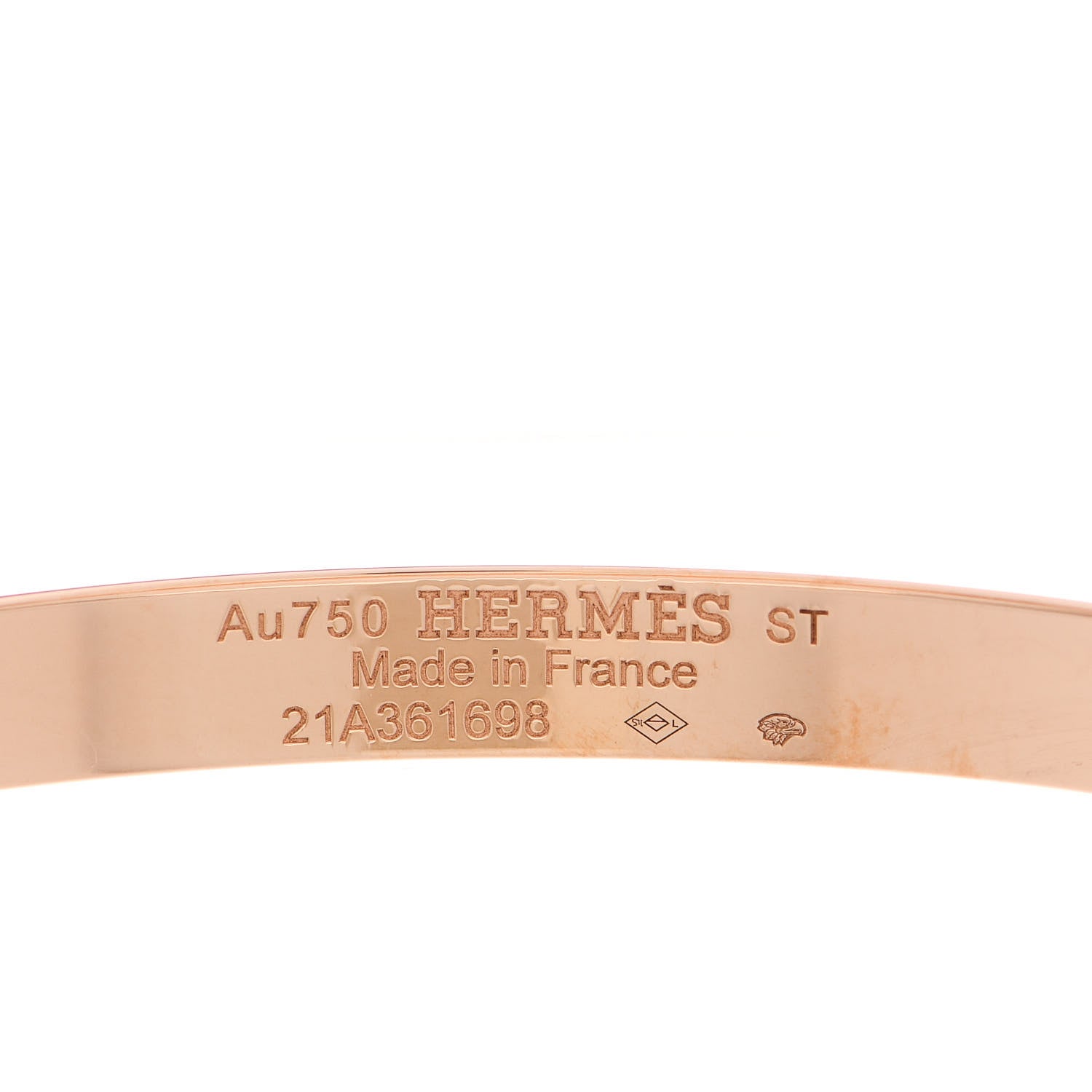 Hermes 18K Rose Gold Diamond PM H D'Ancre Bracelet ST 3 of 4