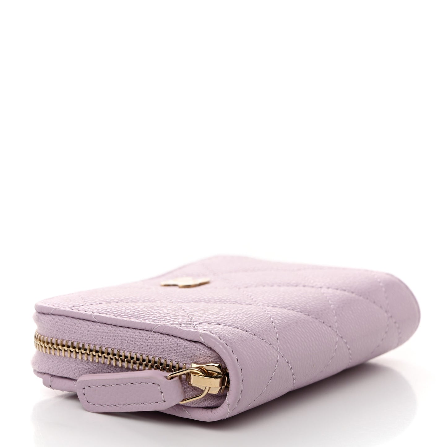 Caviar Quilted Zip Coin Purse Light Pink