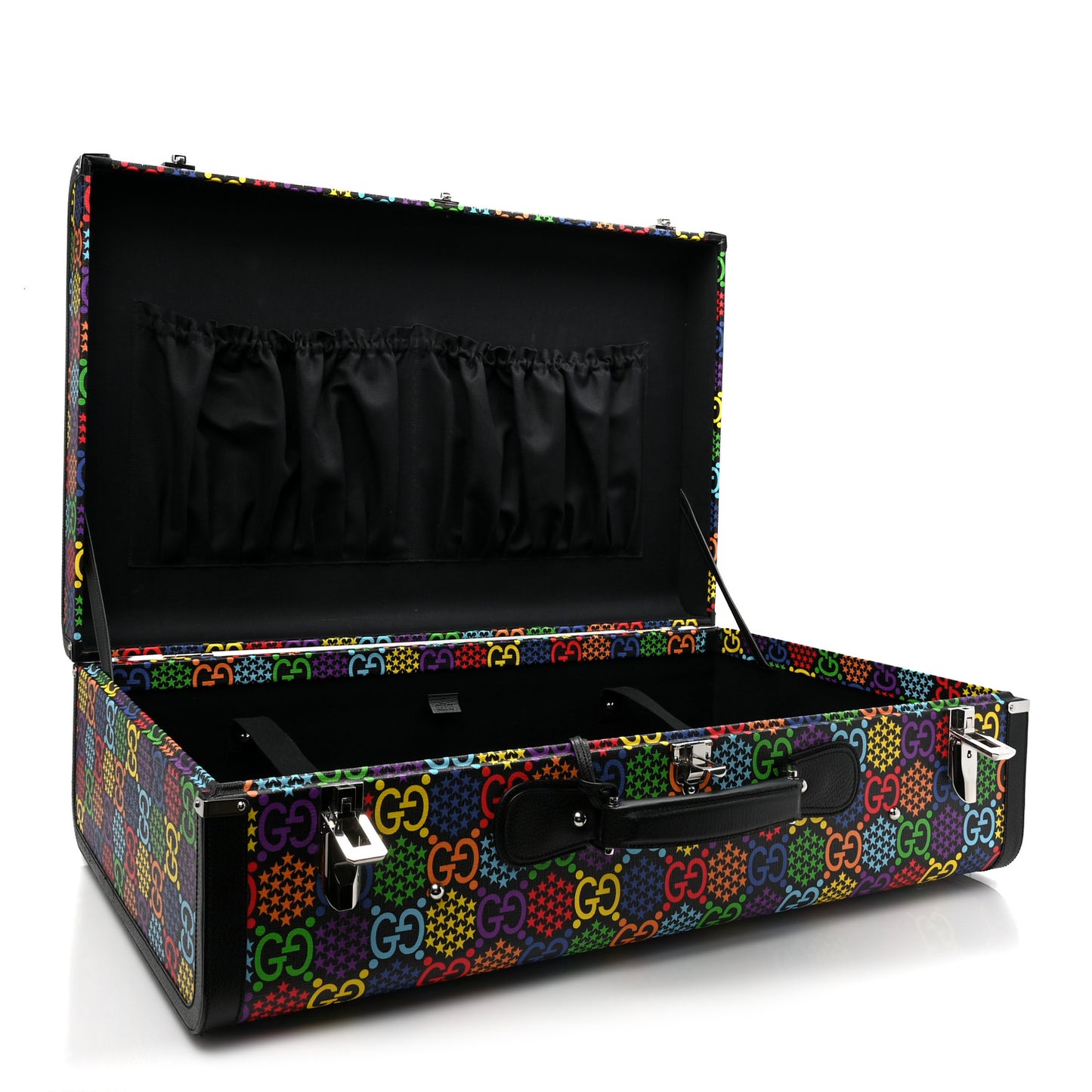GG Supreme Monogram Psychedelic Extra Large Savoy Suitcase Black Multicolor