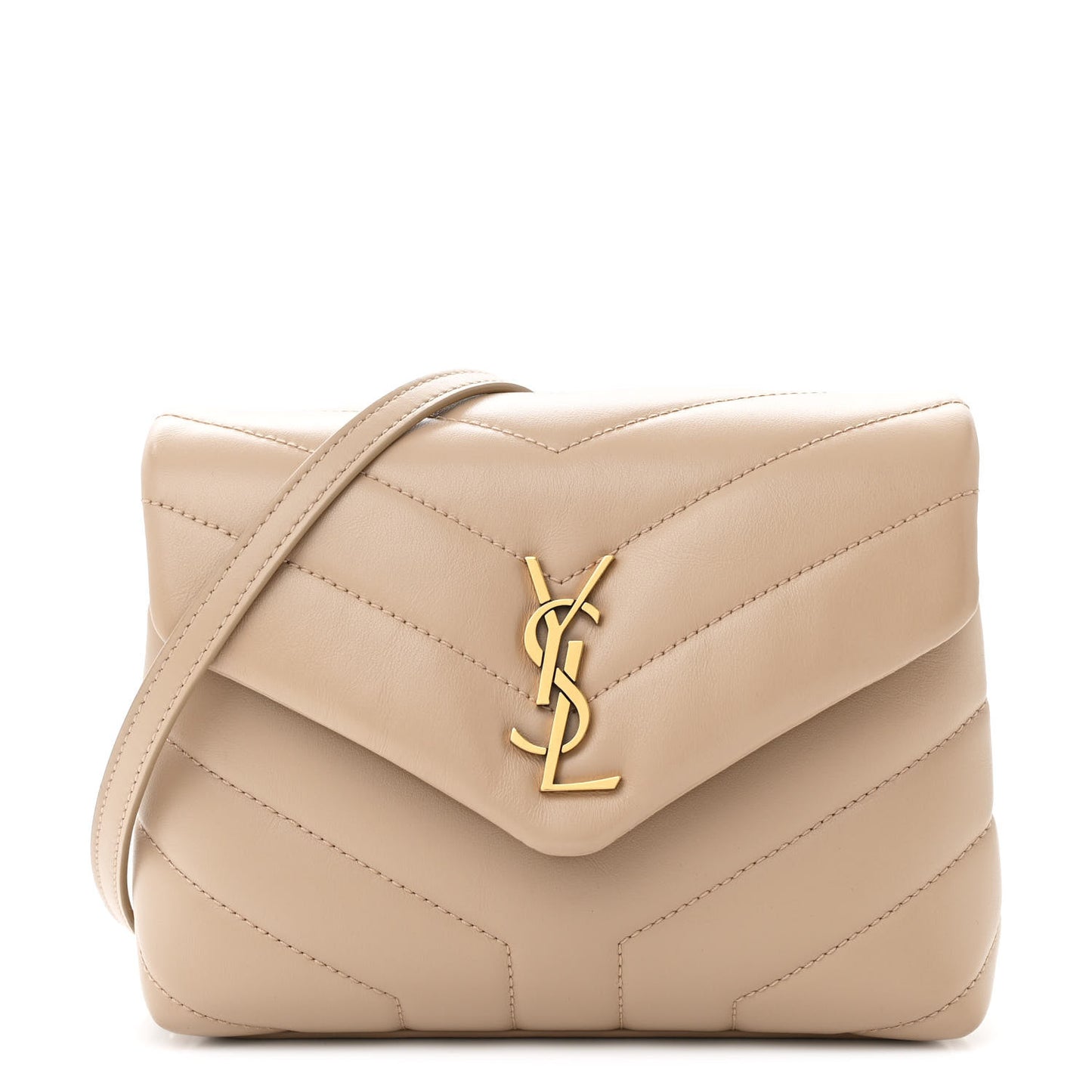 Calfskin Y Quilted Monogram Toy Loulou Crossbody Bag Dark Beige