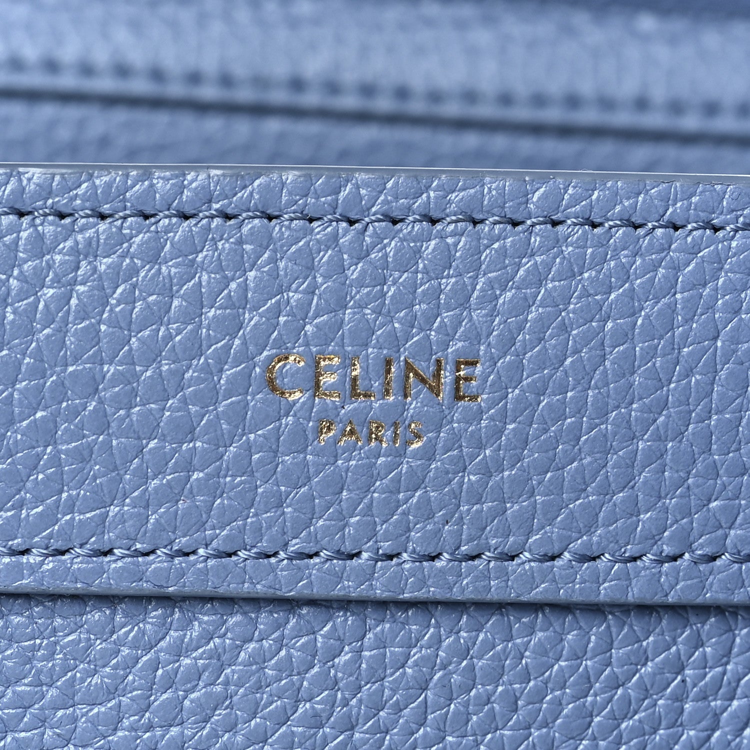 Celine Drummed Calfskin Nano Luggage Blue 6 of 12