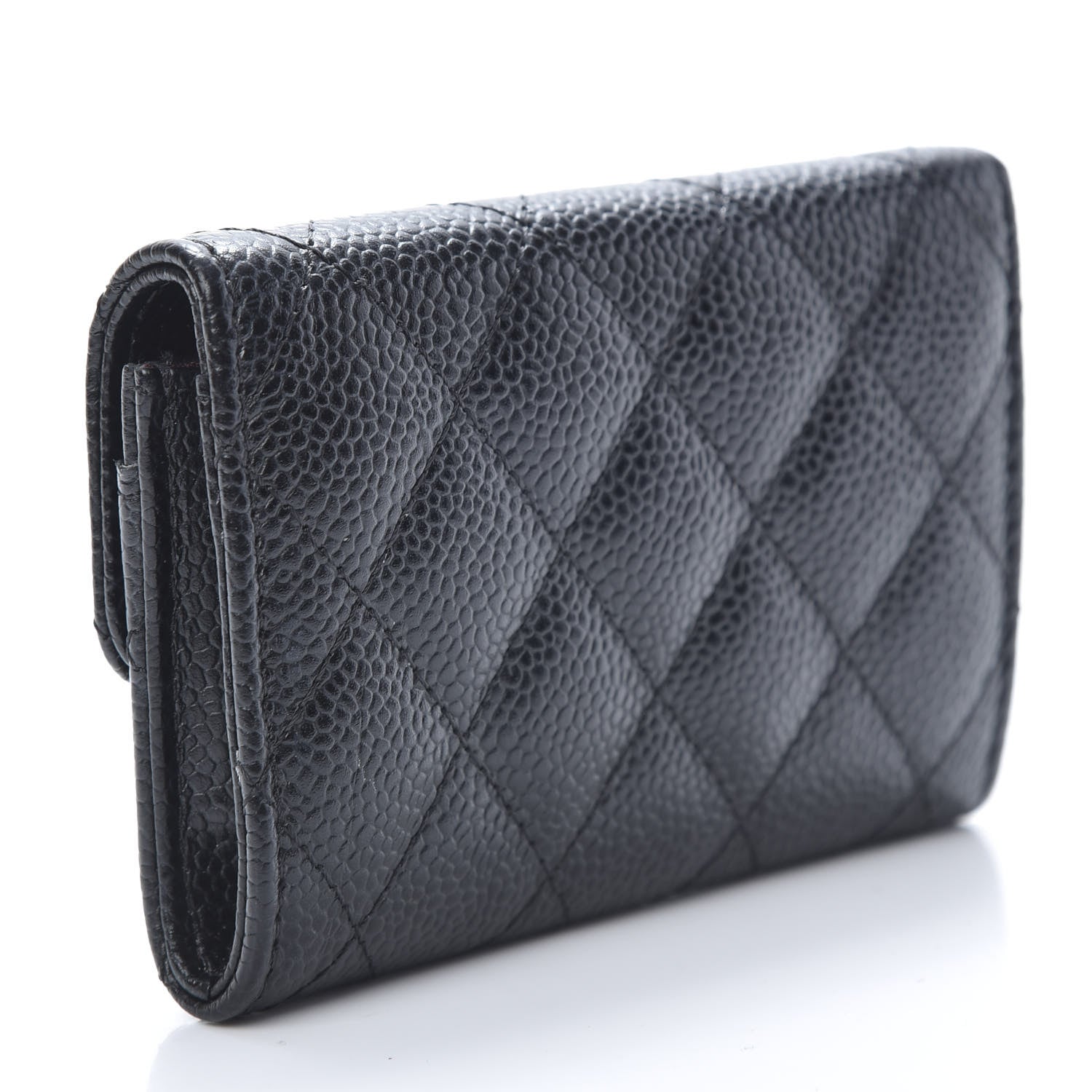 Chanel Caviar Quilted Flap Card Holder Wallet Black 3 of 13