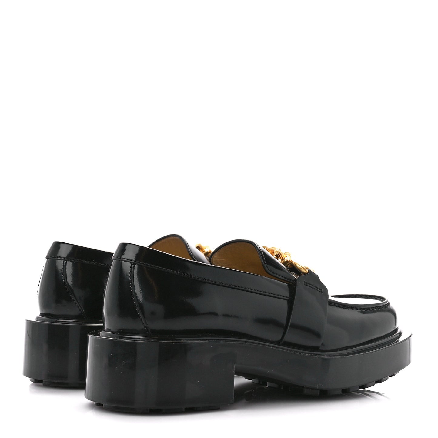 Glossy Calfskin Monsieur Loafers 36 Black