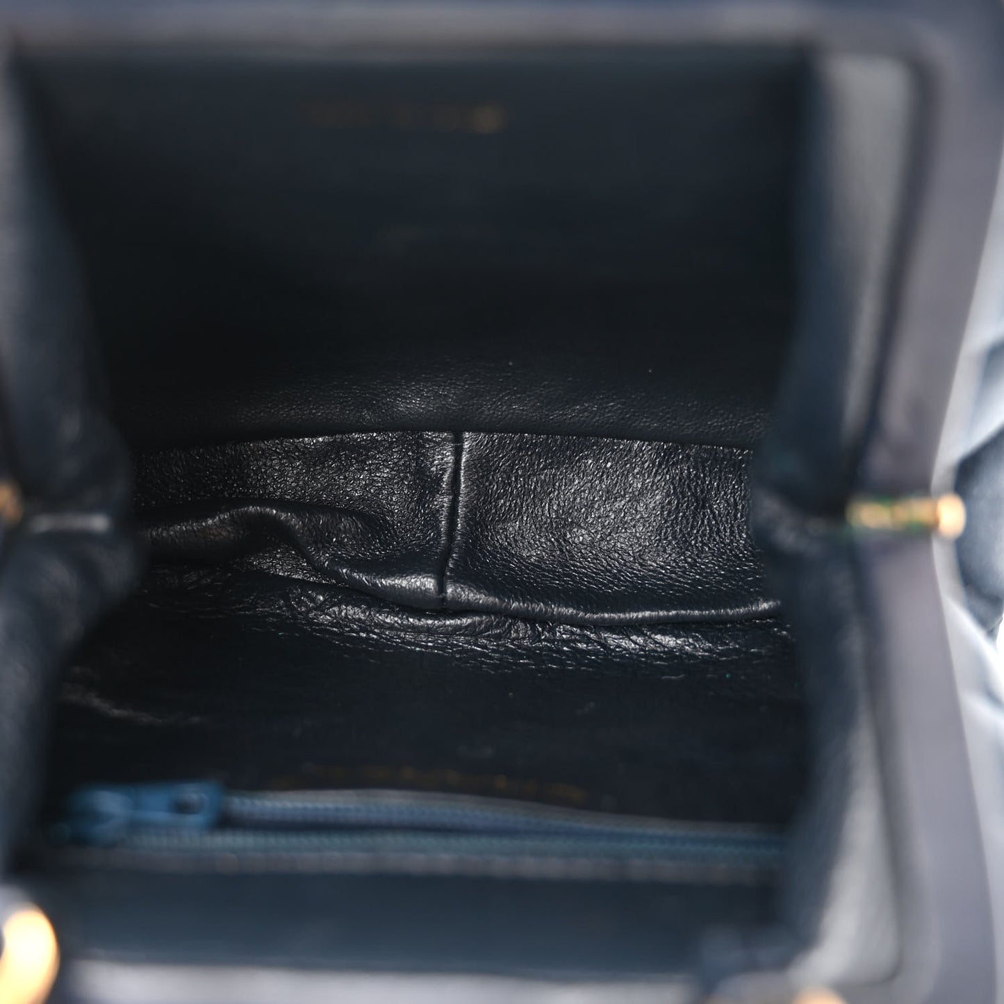 Satin Quilted CC Kisslock Clutch Blue