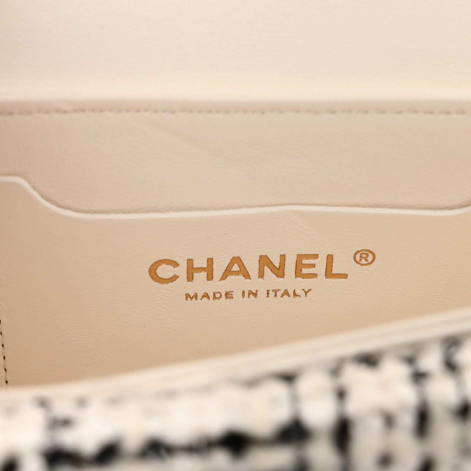 Chanel Tweed Lambskin Quilted Mini Top Handle Flap White Black 7 of 11