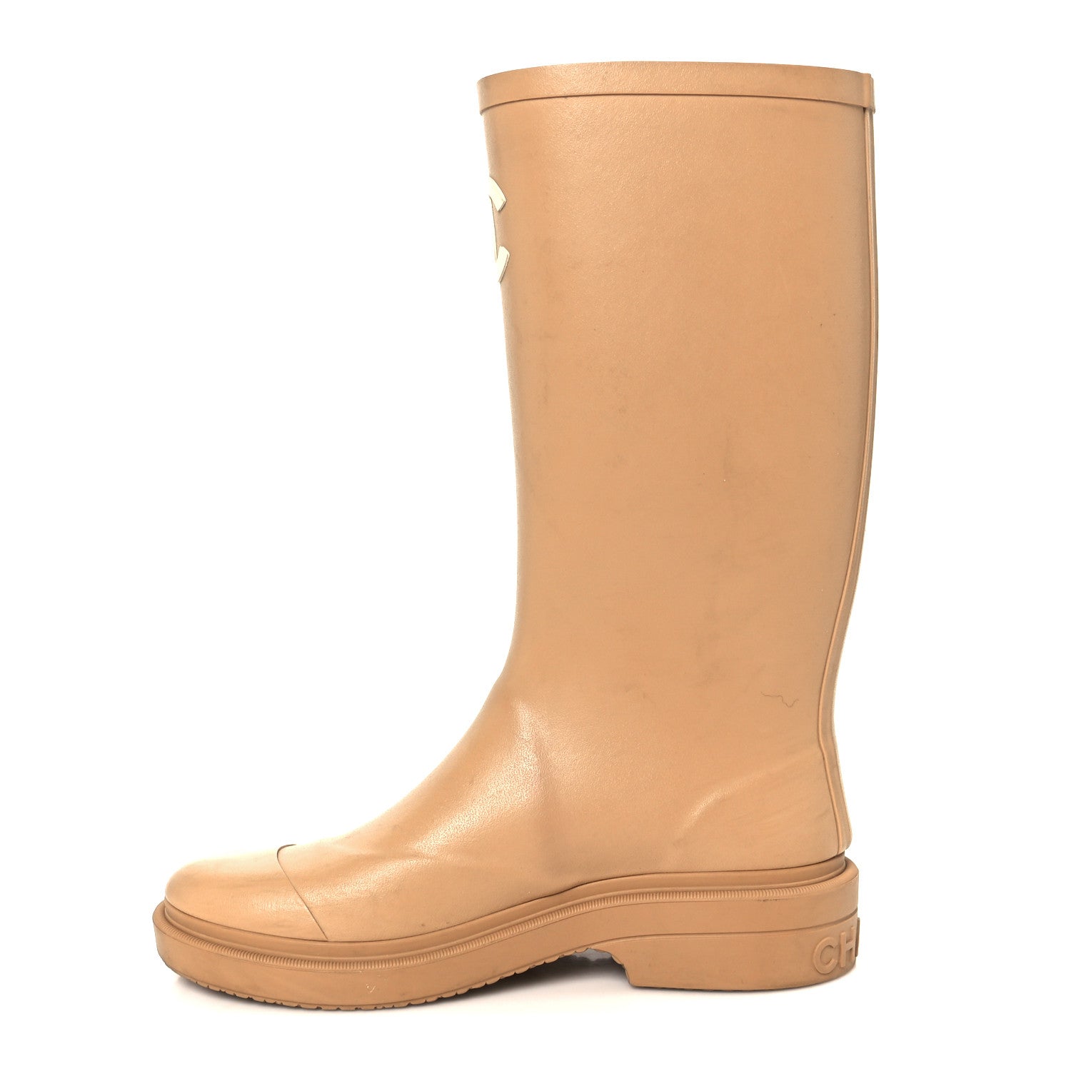Chanel Caoutchouk CC High Boots 37 Beige 1794530 – FASHIONPHILE