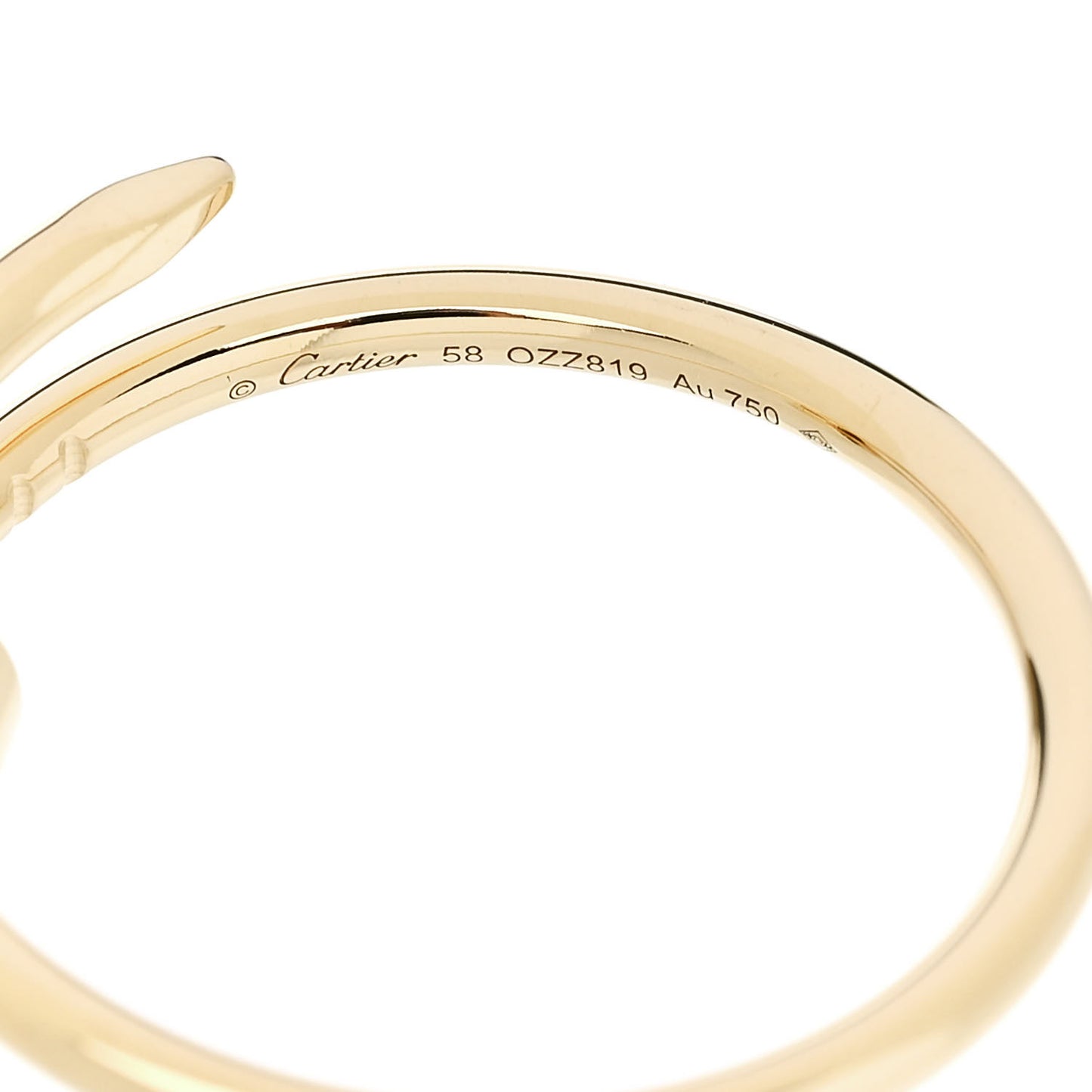 18K Yellow Gold Small Juste Un Clou Ring 58 8.5