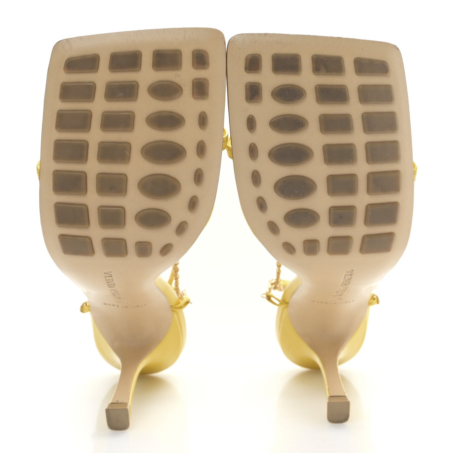 Lambskin Stretch Chain Strap 90mm Sandals 38 Buttercup