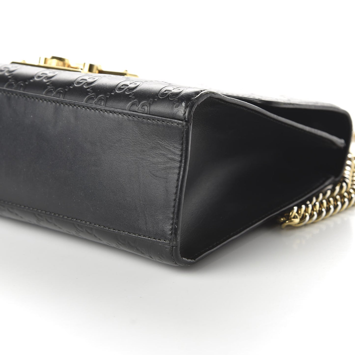 Guccissima Medium Padlock Shoulder Bag Black