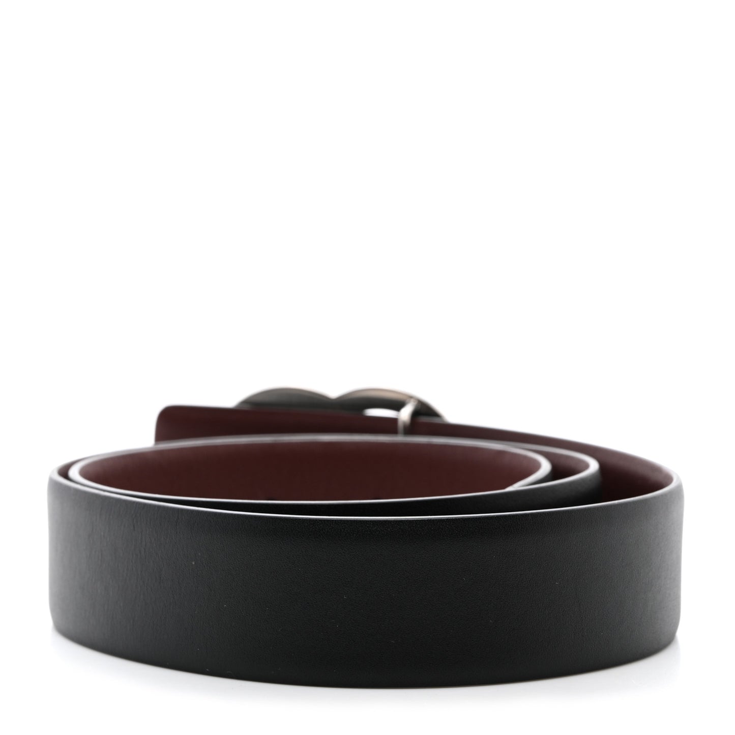 Calfskin CC Reversible Belt 70 28 Black Burgundy