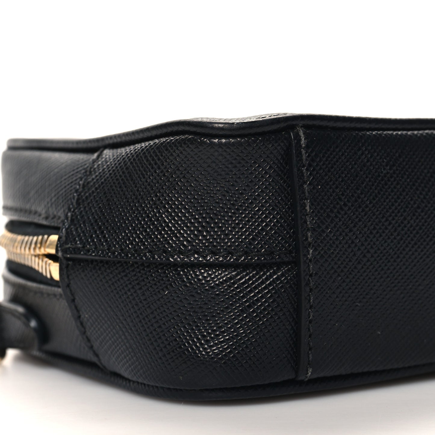 Saffiano Mini Camera Crossbody Bag Black