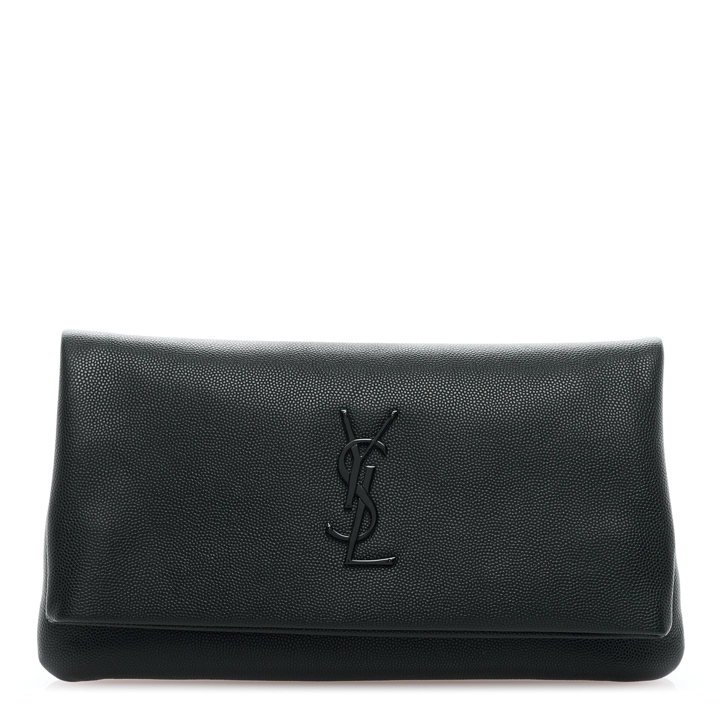 Grain De Poudre West Hollywood Monogram Fold Over Clutch Black