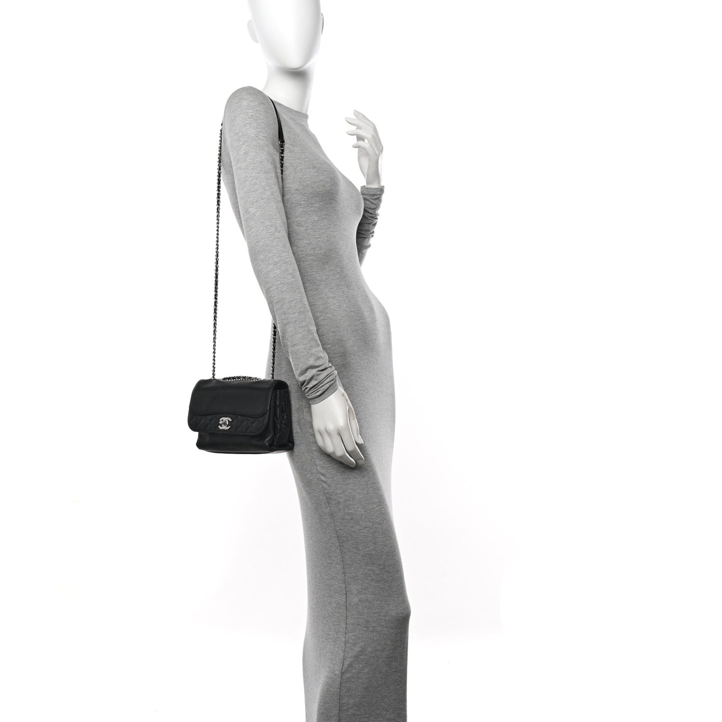 Calfskin Mini Tramezzo Flap Black