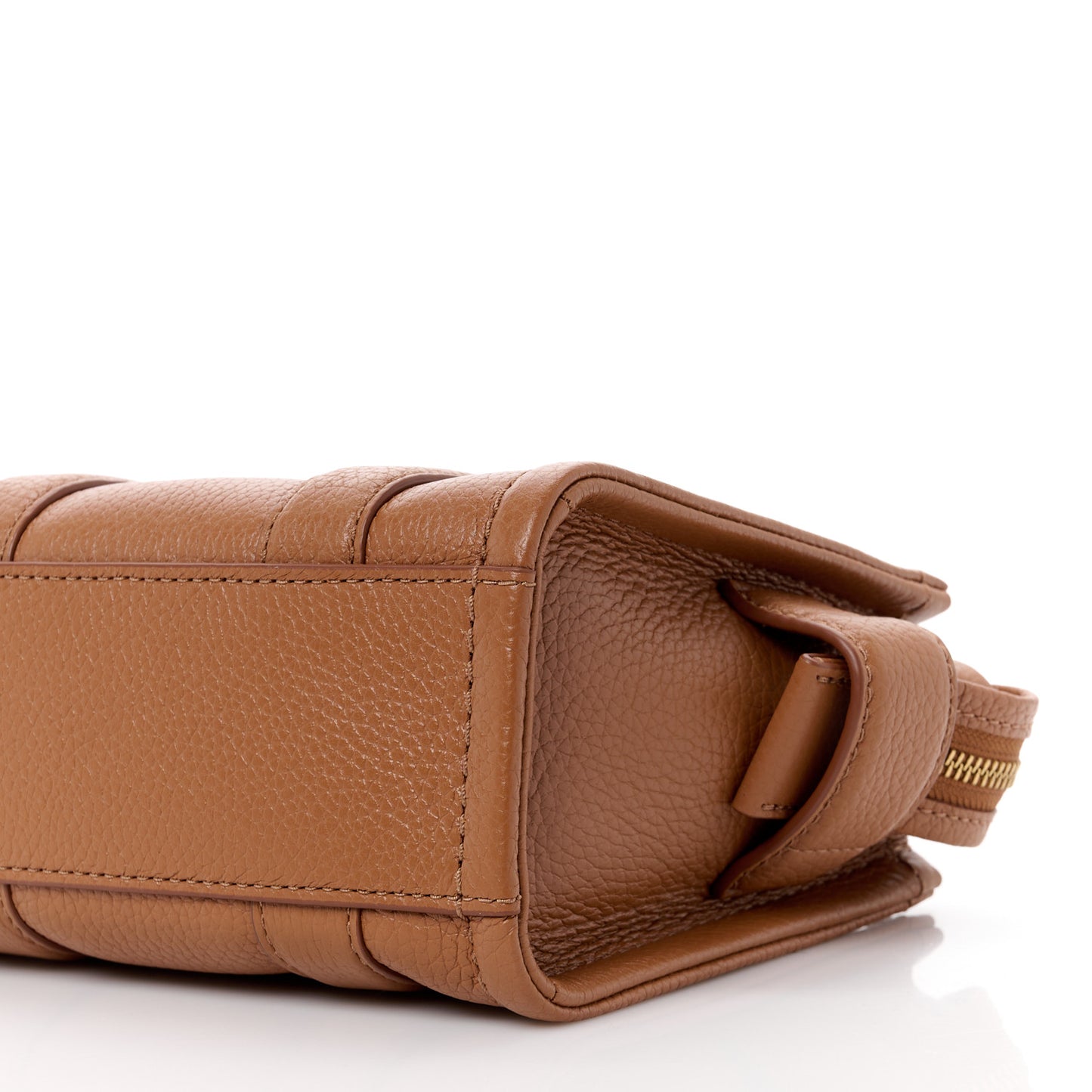 Grained Calfskin Micro The Tote Bag Argan Oil