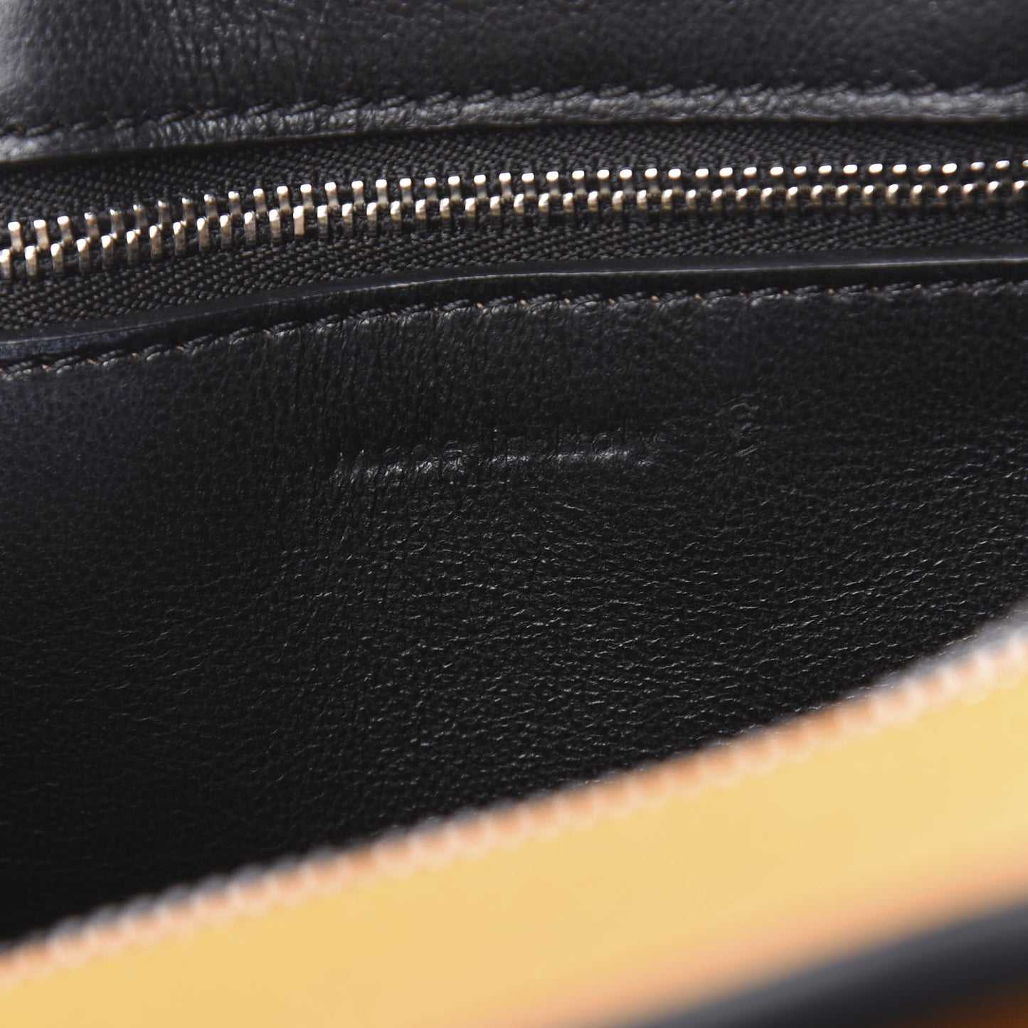 Drummed Calfskin Medium Edge Shoulder Bag Ocre