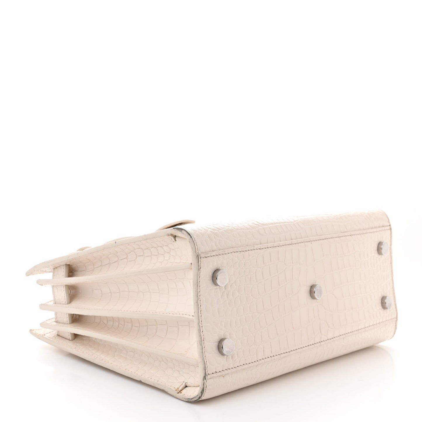Calfskin Crocodile Embossed Baby Sac De Jour Crema Soft