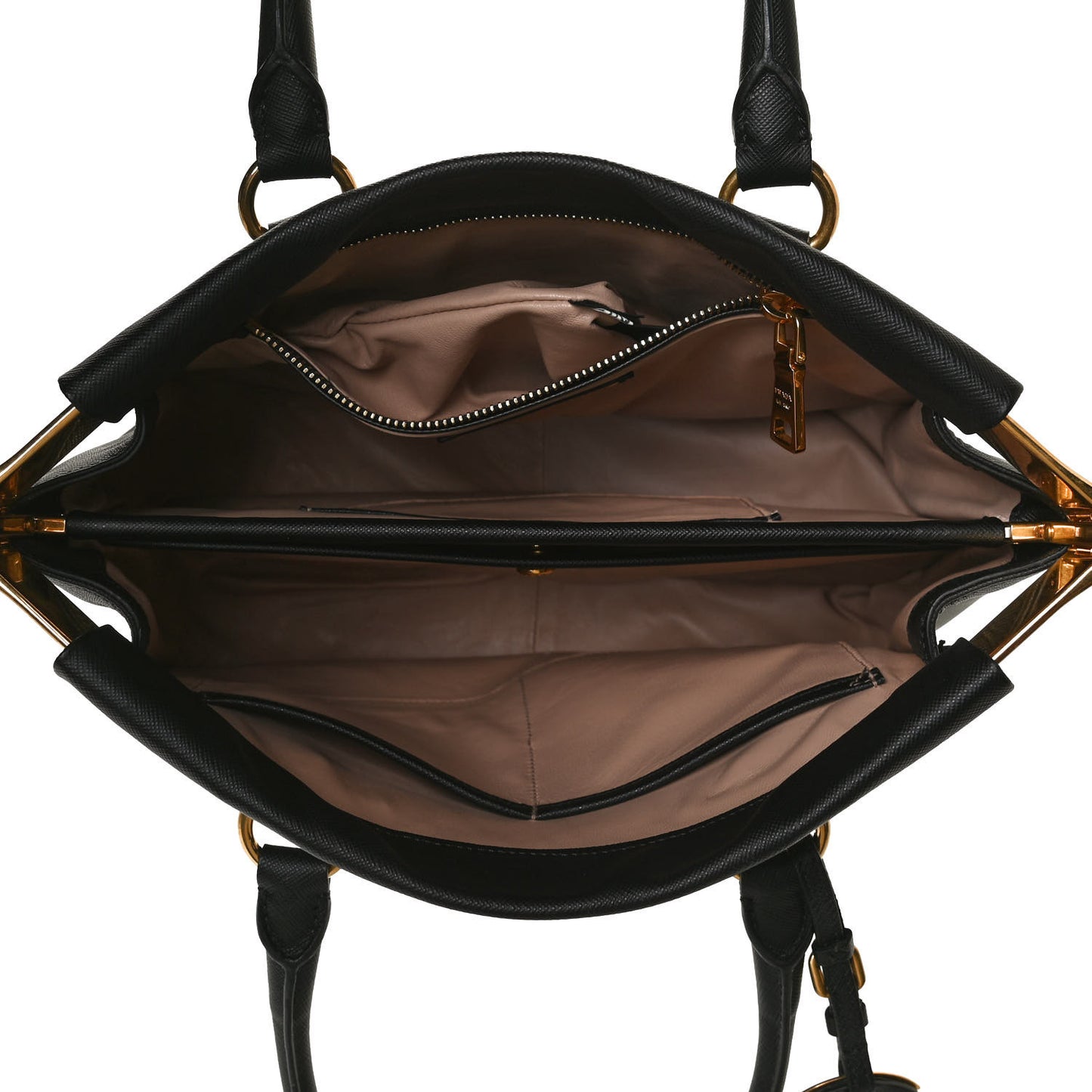 Saffiano Lux Frame Satchel Black
