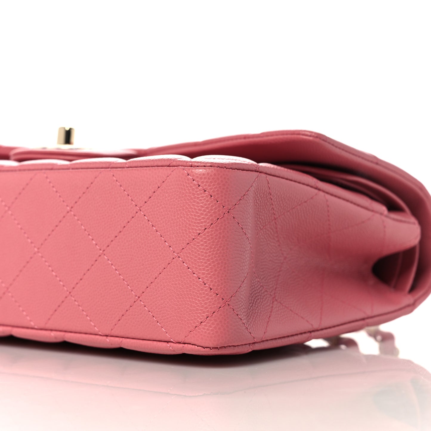Caviar Quilted Medium Double Flap Dark Pink