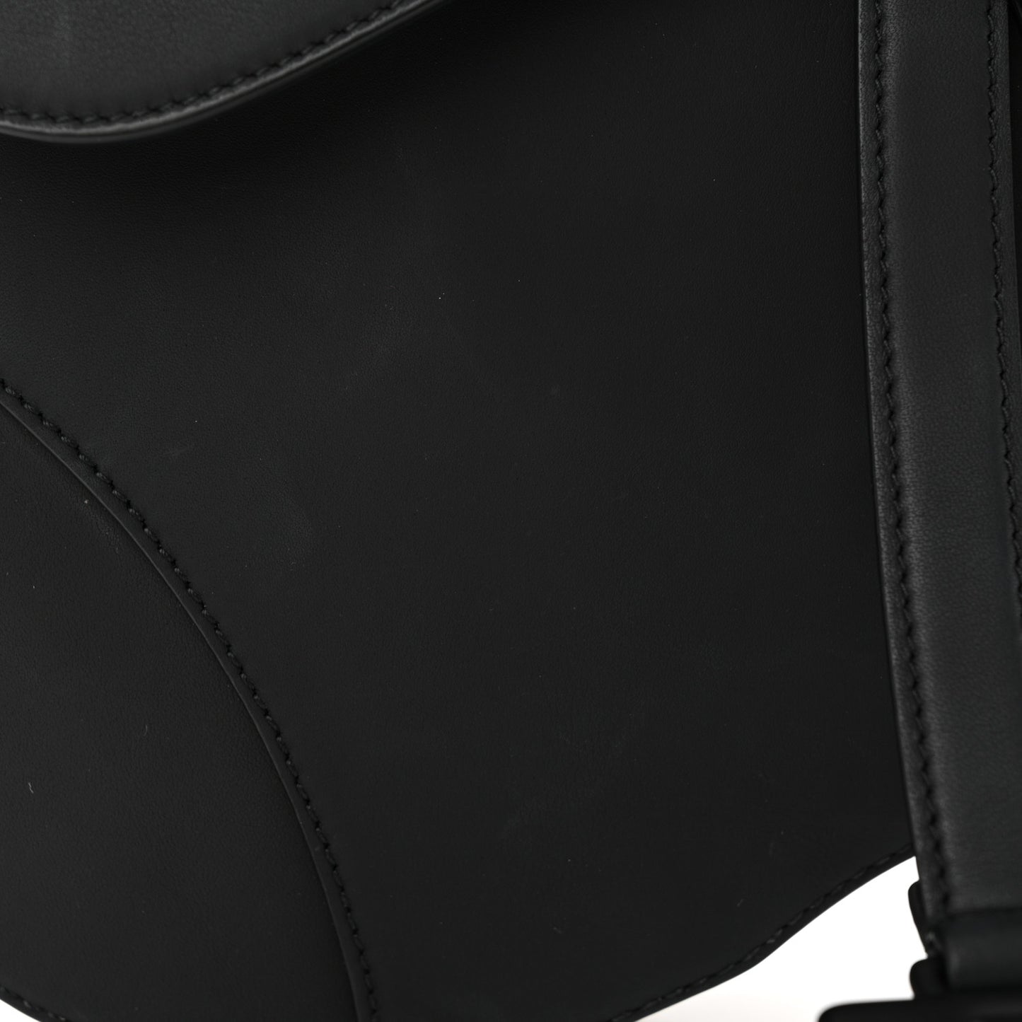 Ultra Matte Calfskin Saddle Bag Black