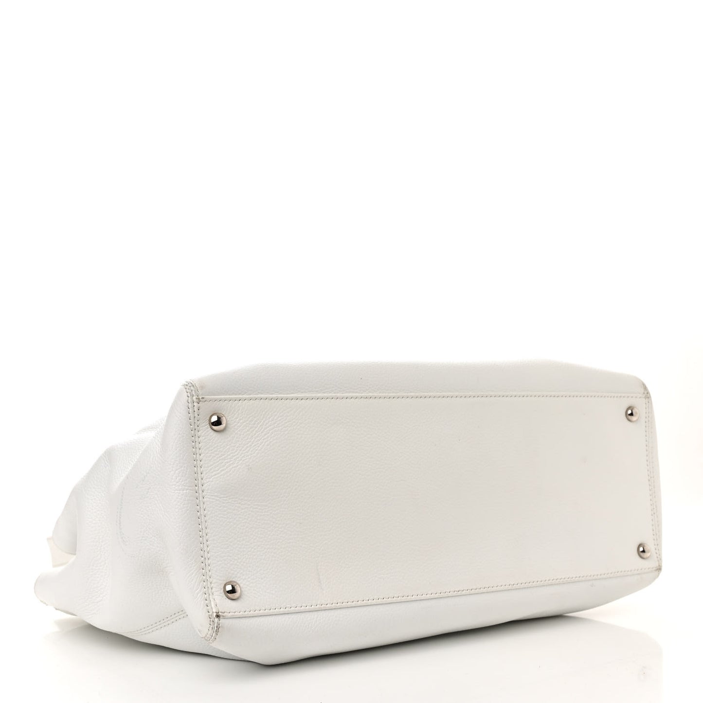 Calfskin Cerf Executive Shopper Tote White