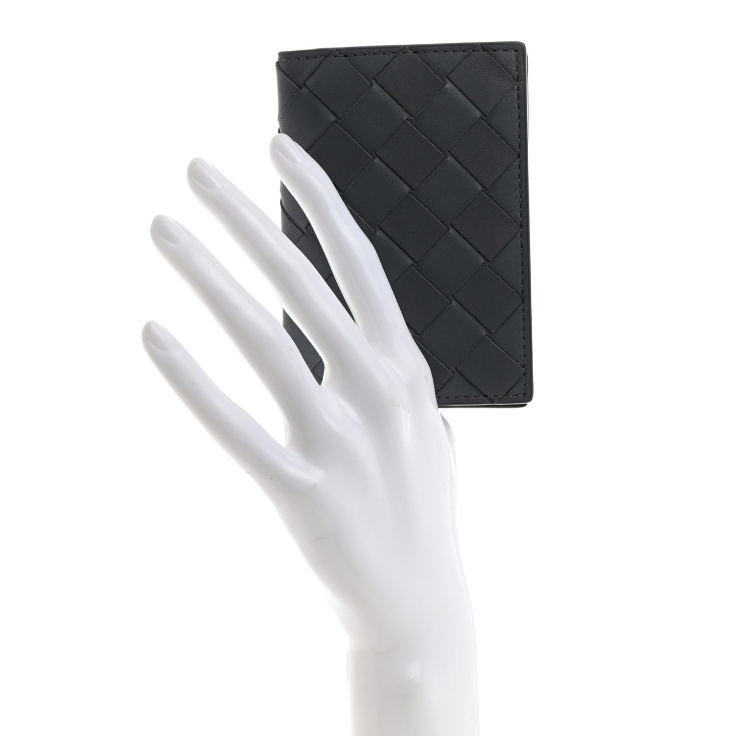 Calfskin Intrecciato Flap Card Case Thunder
