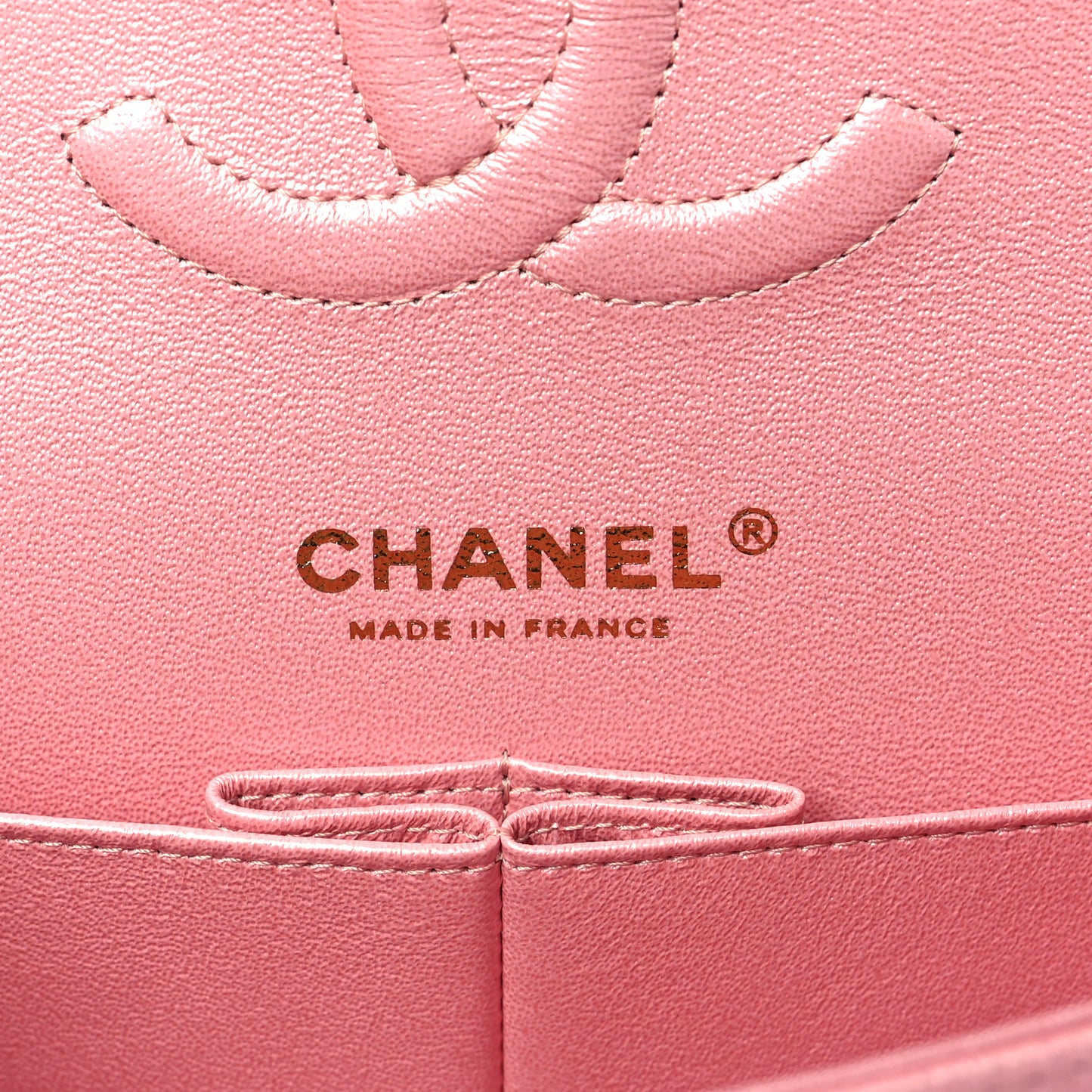 Iridescent Caviar Quilted Medium Double Flap Rose Pink