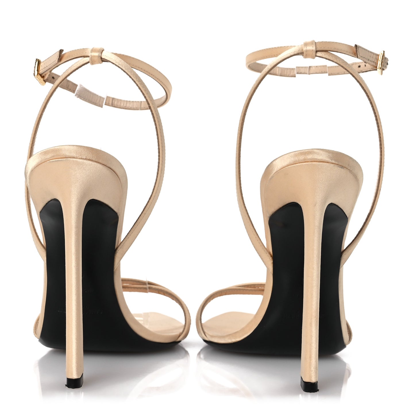 Calfskin Satin Crystal Gippy 110 Sandals 41 Soft Nude