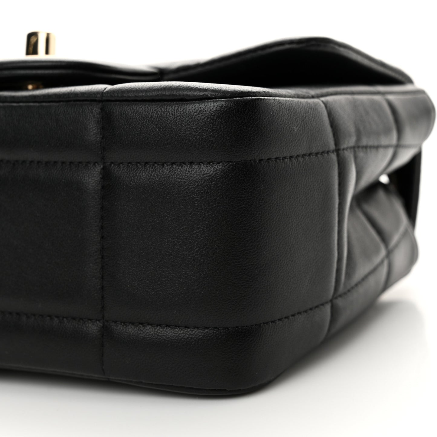 Lambskin Resin Crystal Square Quilted Mini Monacoco Flap Black