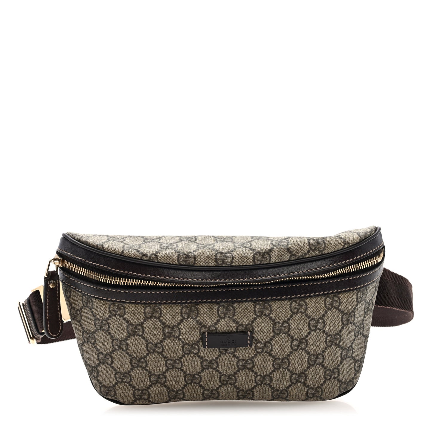 GG Supreme Monogram Belt Bag Dark Brown