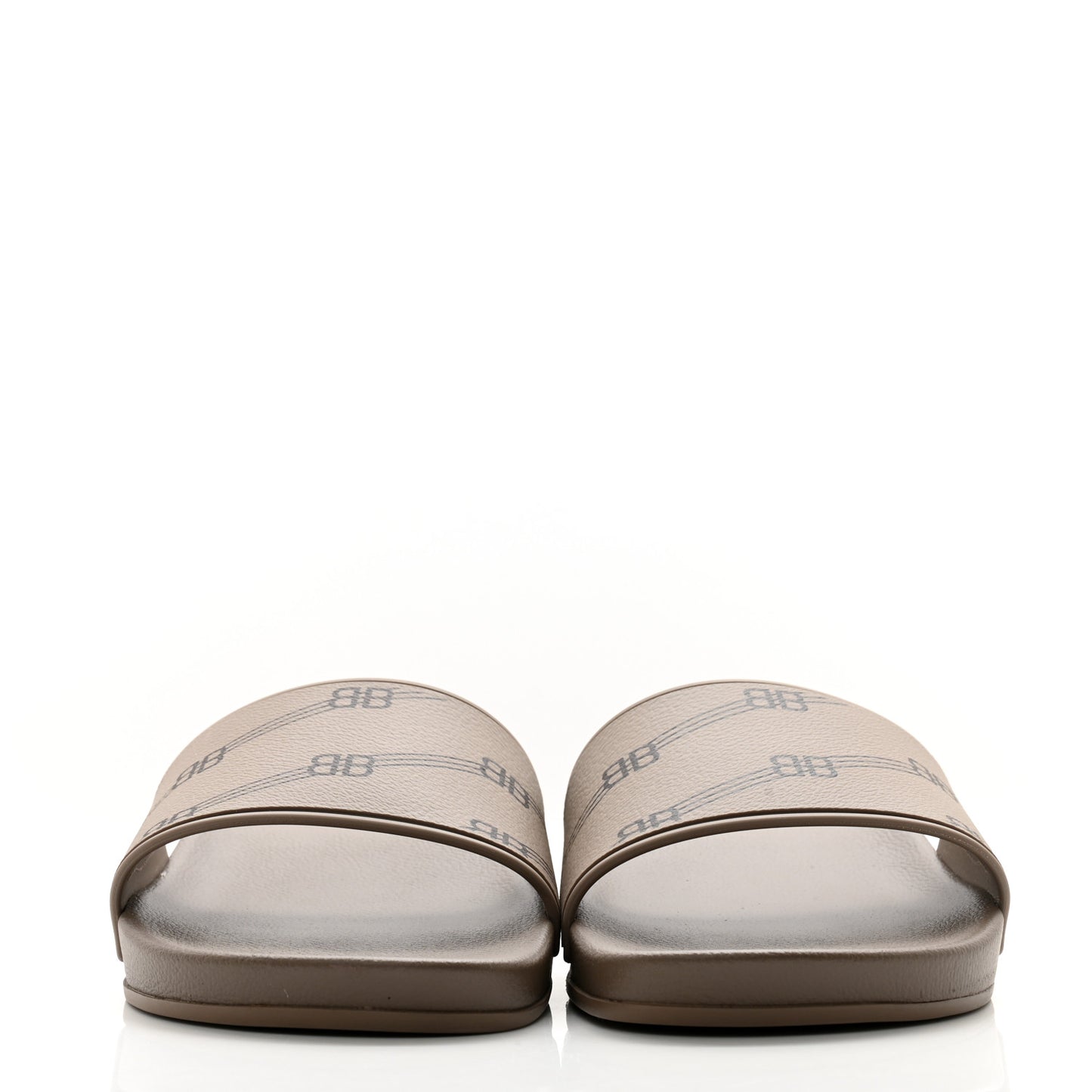 Rubber Allover Logo Womens Pool Wedge Slide Sandals 38 Dark Mink
