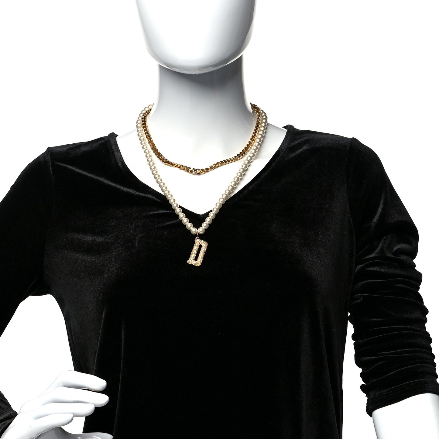 Pearl D Layered Necklace Gold