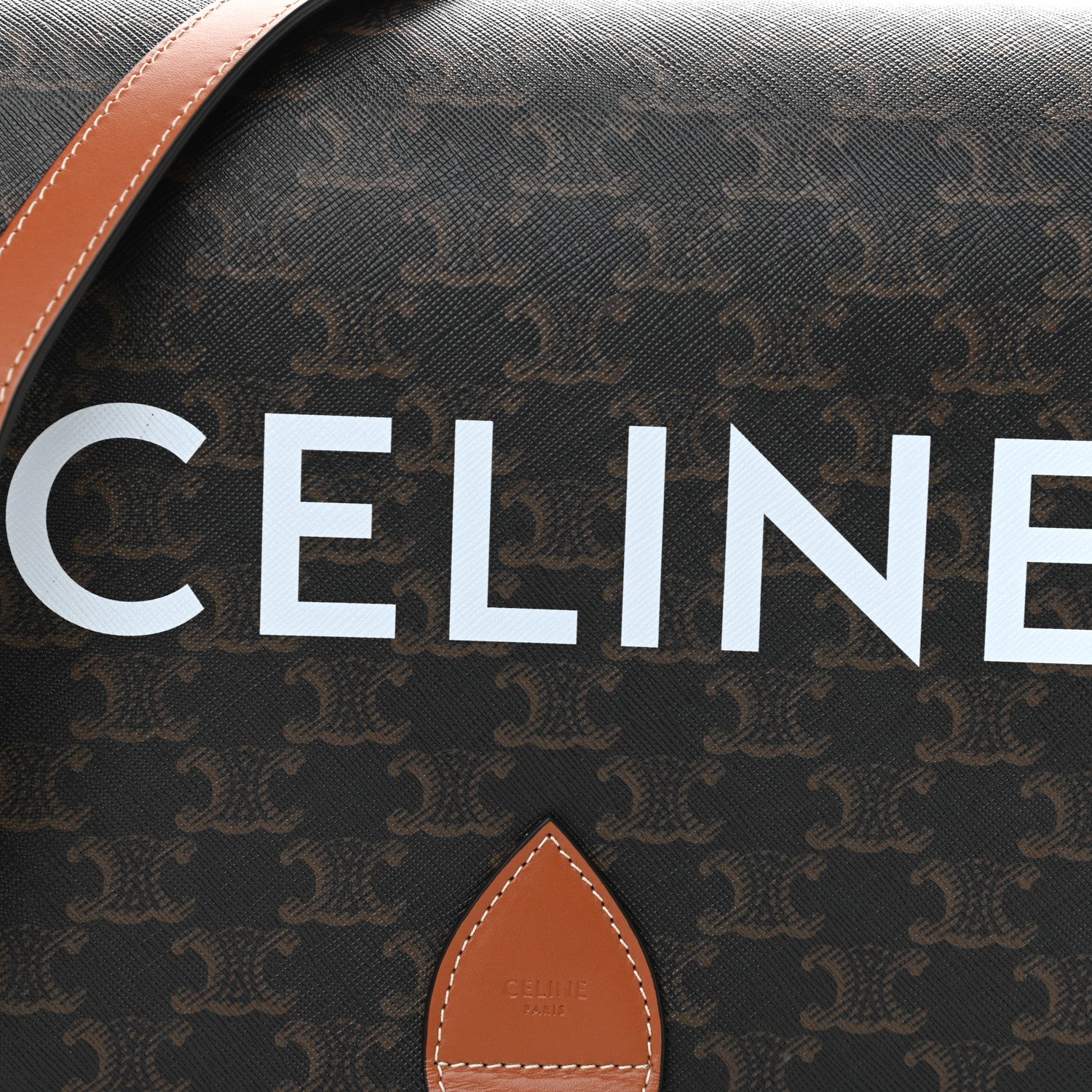 Celine Triomphe Canvas Messenger Folco Bag Tan 7 of 9