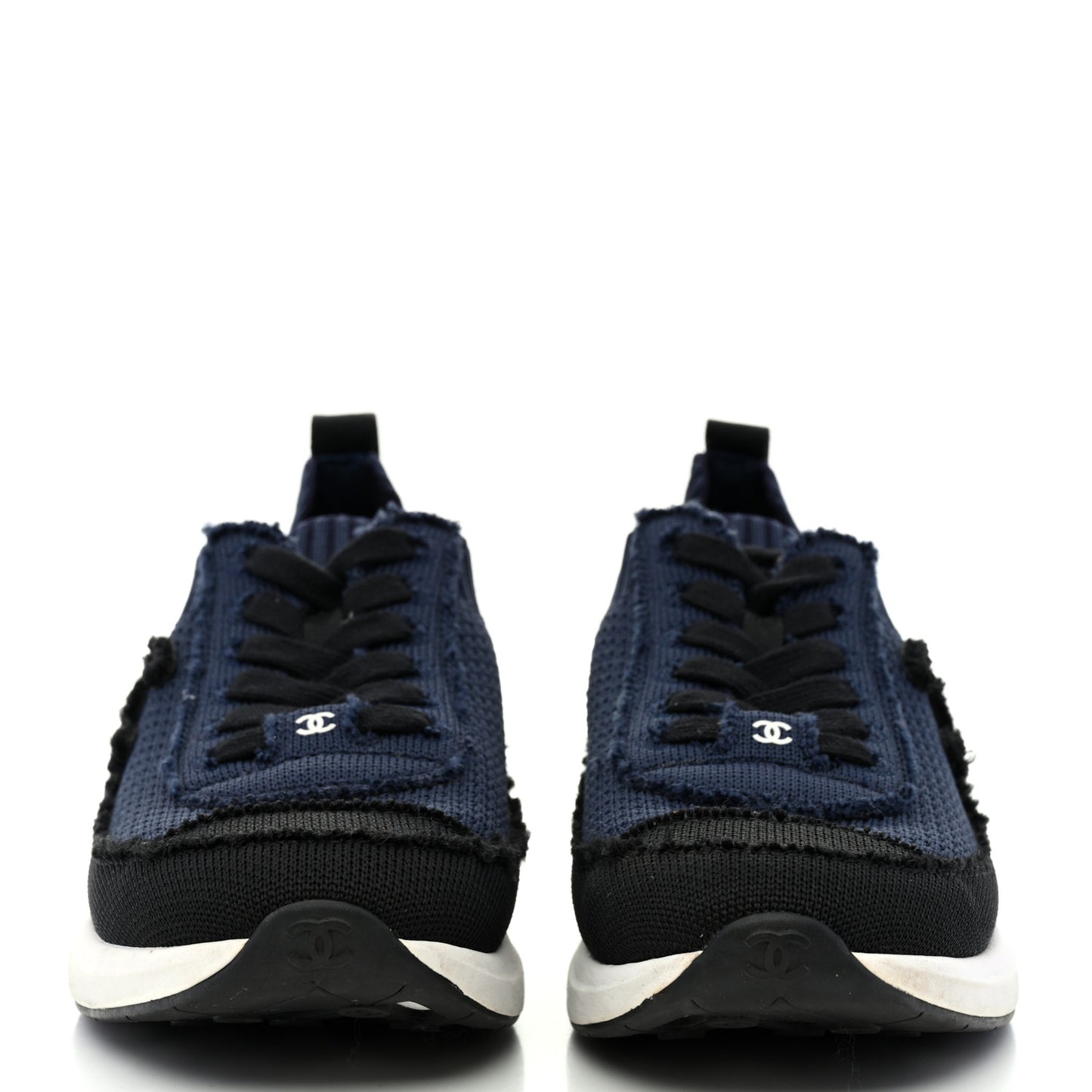 Fabric Logo Sneakers 36.5 Navy Black