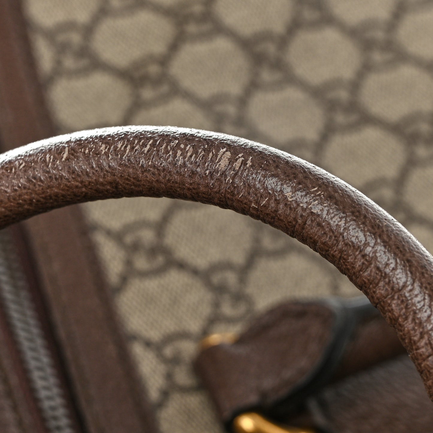 GG Supreme Monogram Textured Dollar Calfskin Web Large Savoy Duffle Bag Beige Ebony New Acero