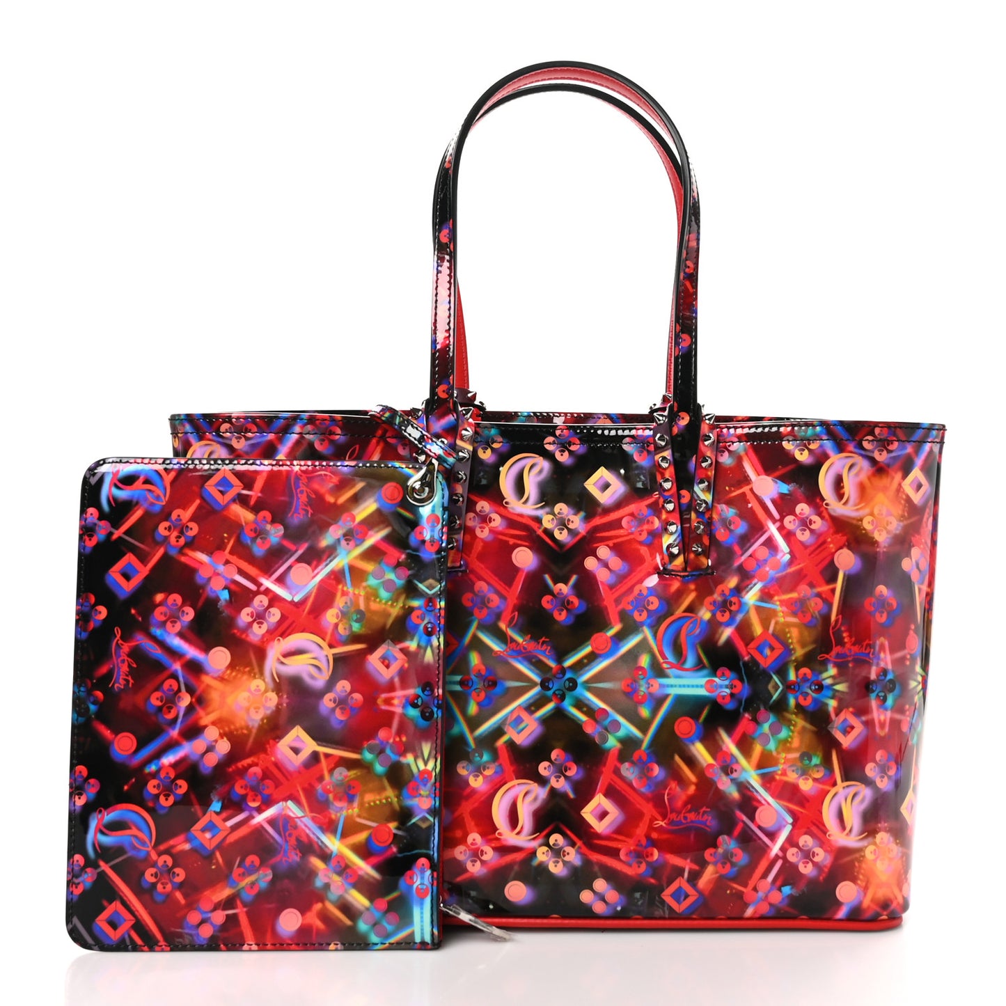 Patent Calfskin Small Discolaser Cabata Tote Multicolor
