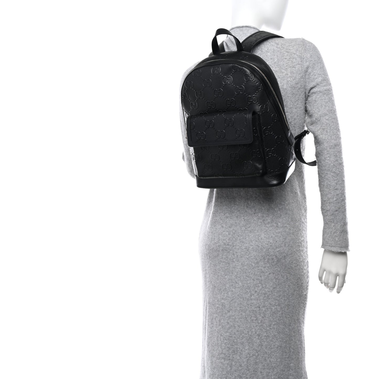 Calfskin GG Tennis Embossed Backpack Black