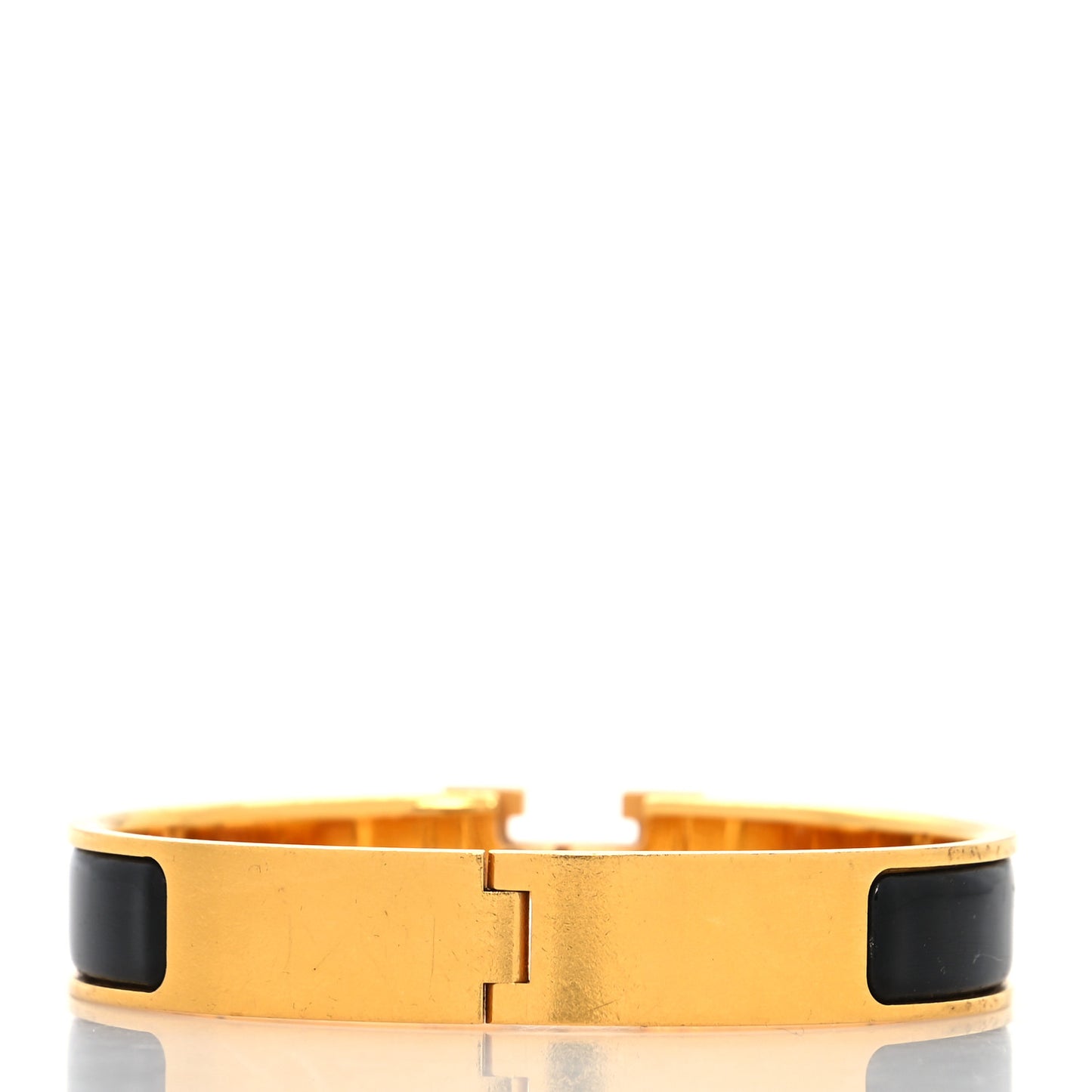 Enamel Narrow Clic Clac H Bracelet PM Black