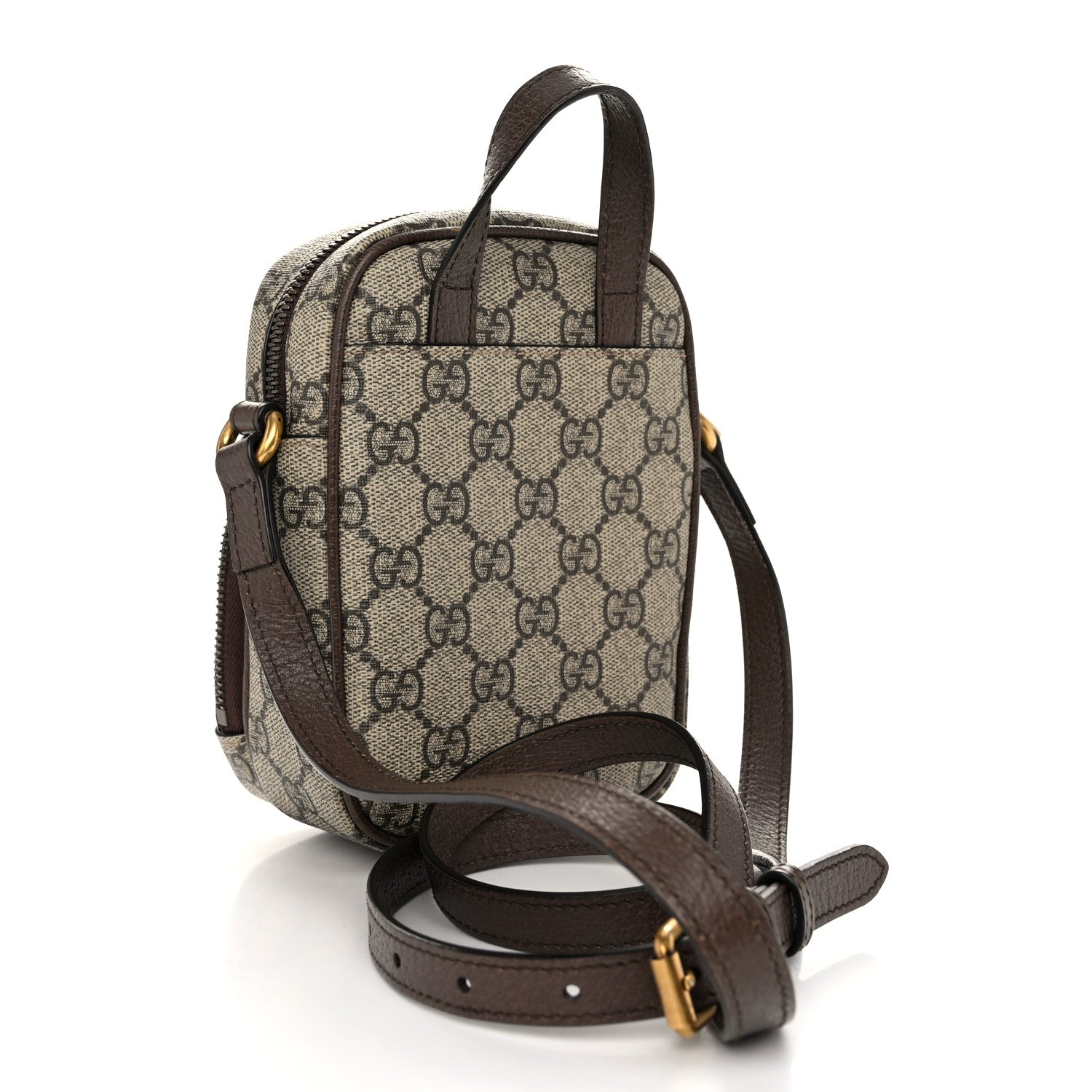 Gucci GG Supreme Monogram Web Mini Ophidia Double Zip Messenger Bag Beige New Acero 3 of 12