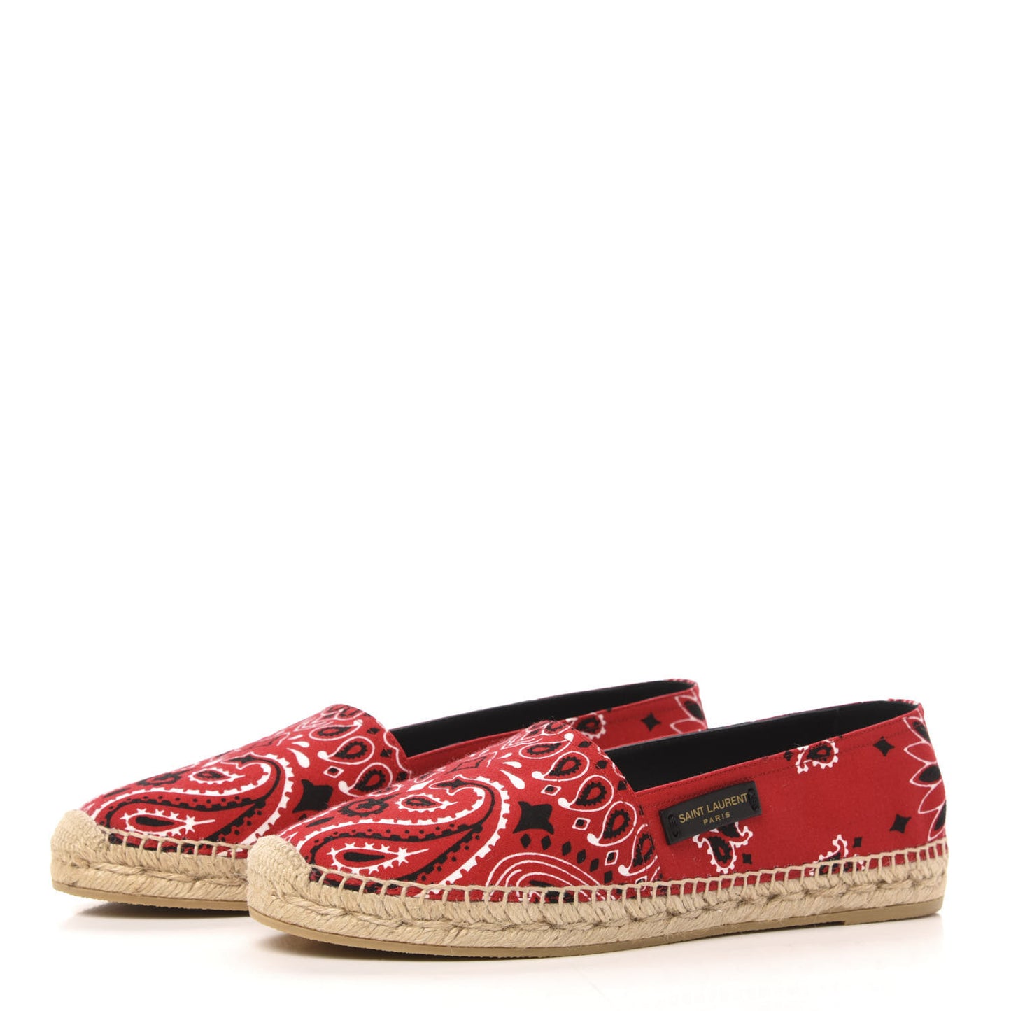 Bandana Print Canvas Espadrilles 39 Red