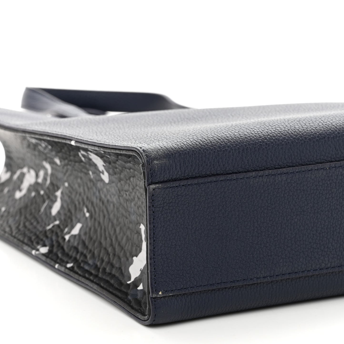 Grained Calfskin Camouflage Small Aren Tote Navy