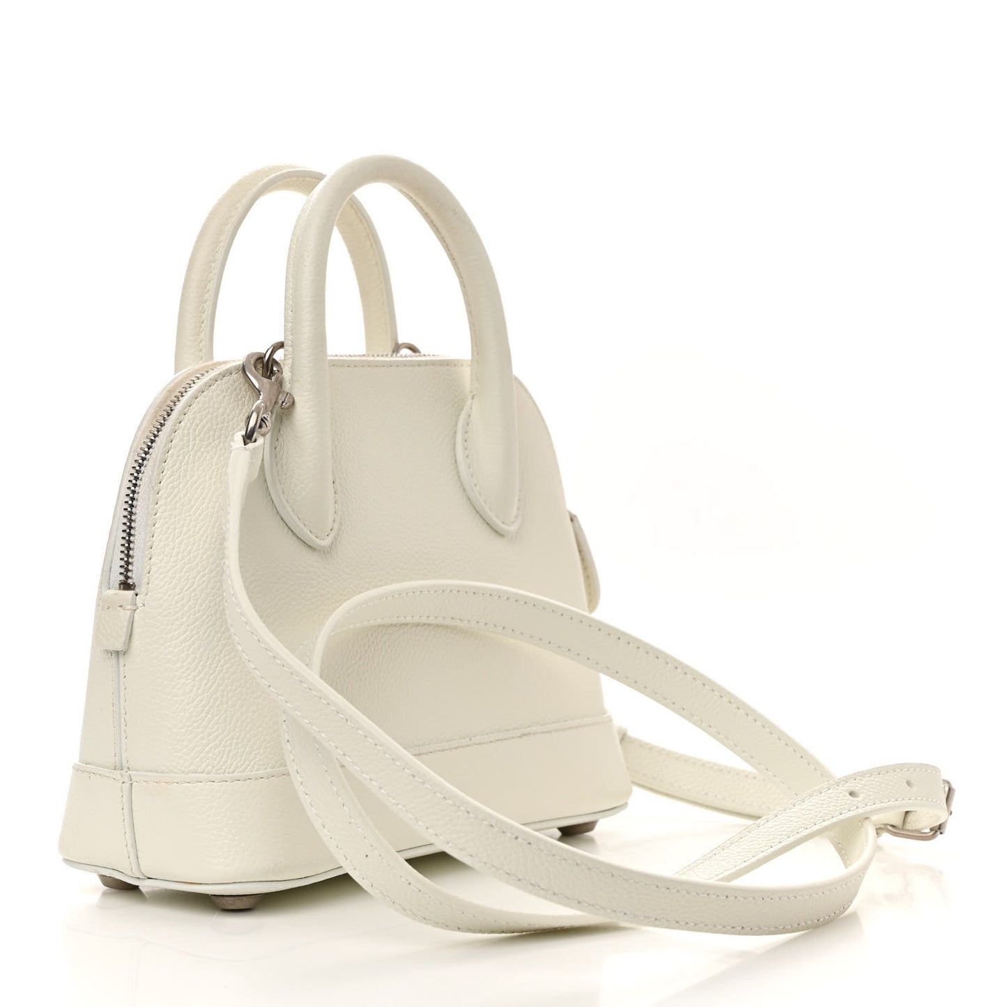 Grained Calfskin XXS Ville Top Handle Bag White Black