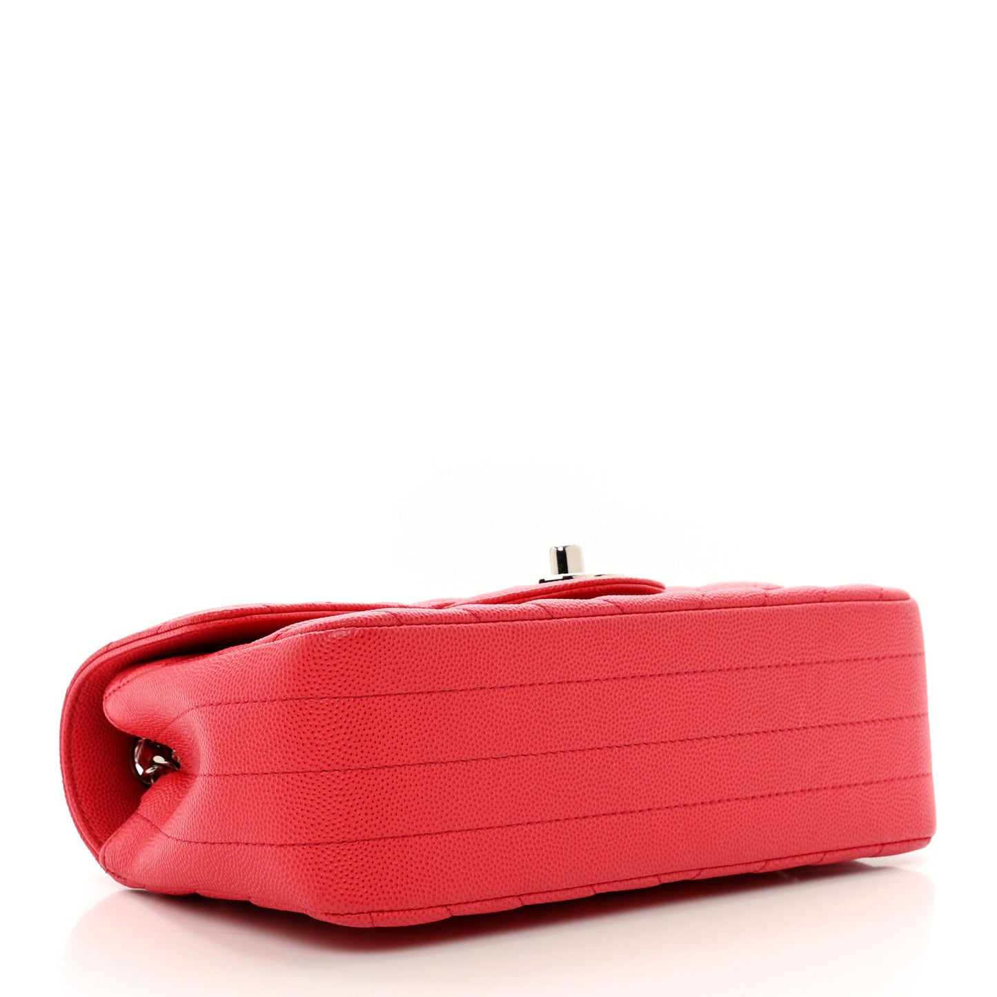 Caviar Chevron Quilted Mini Rectangular Flap Red